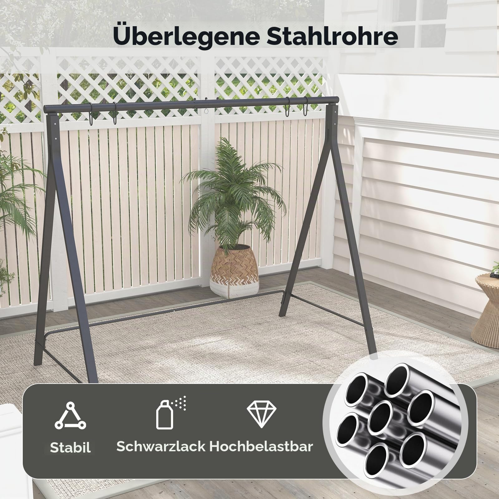 komfotteu-schaukelgestell-metall-a-form-210x115x175-cm-mit-5-aufh-ngeringen image 4