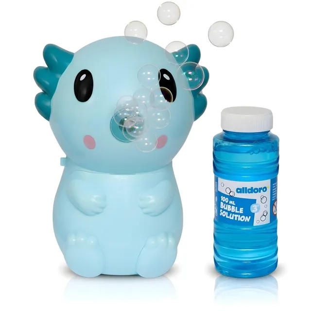 alldoro-seifenblasenmaschine-axolotl-14-cm-t-rkis-mit-100-ml-fluid image 1