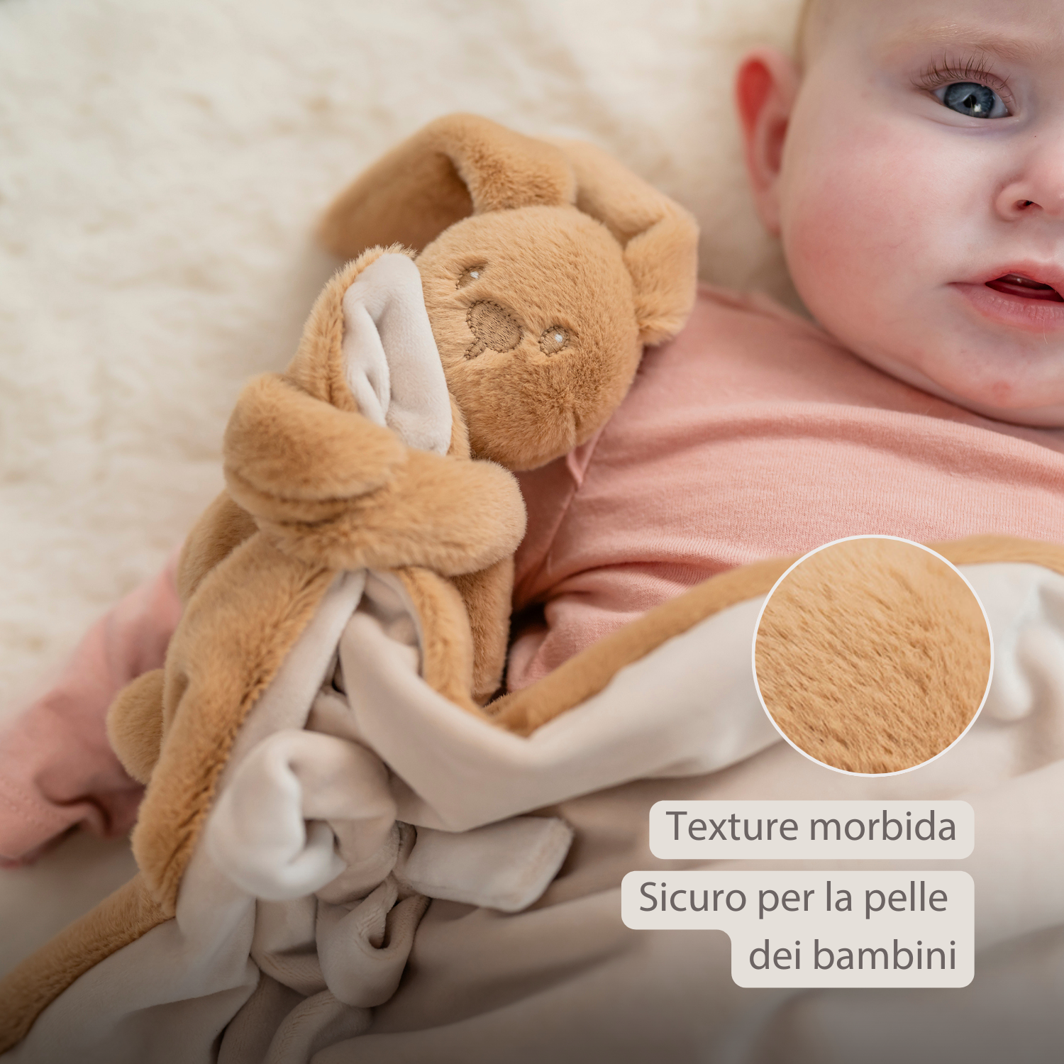 nattou-lapidou-babydecke-mit-kuscheltier-hase-50-x-50-cm-warmes-beige image 5