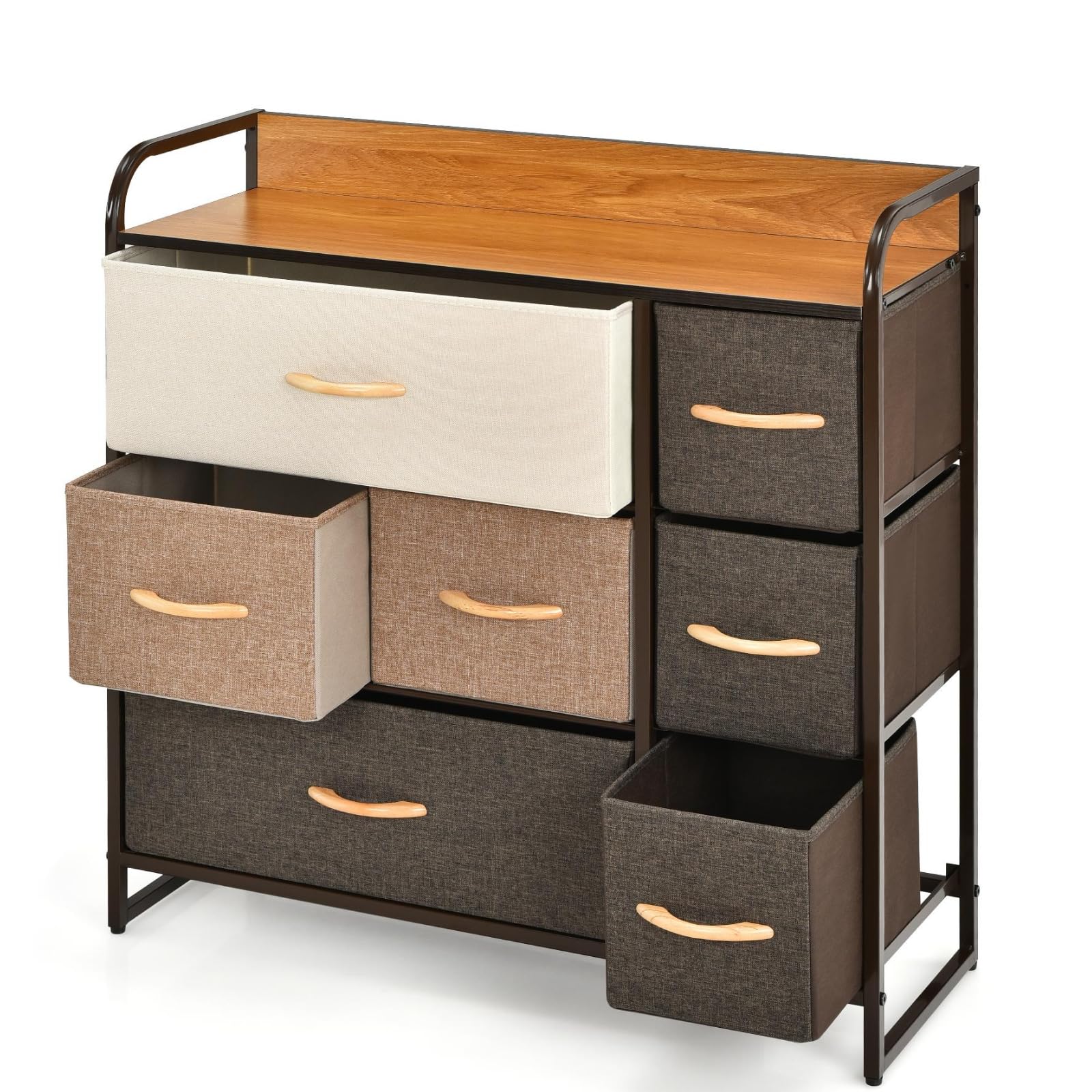 komfotteu-kommode-mit-7-stoffschubladen-80-x-29-x-79-cm image 8