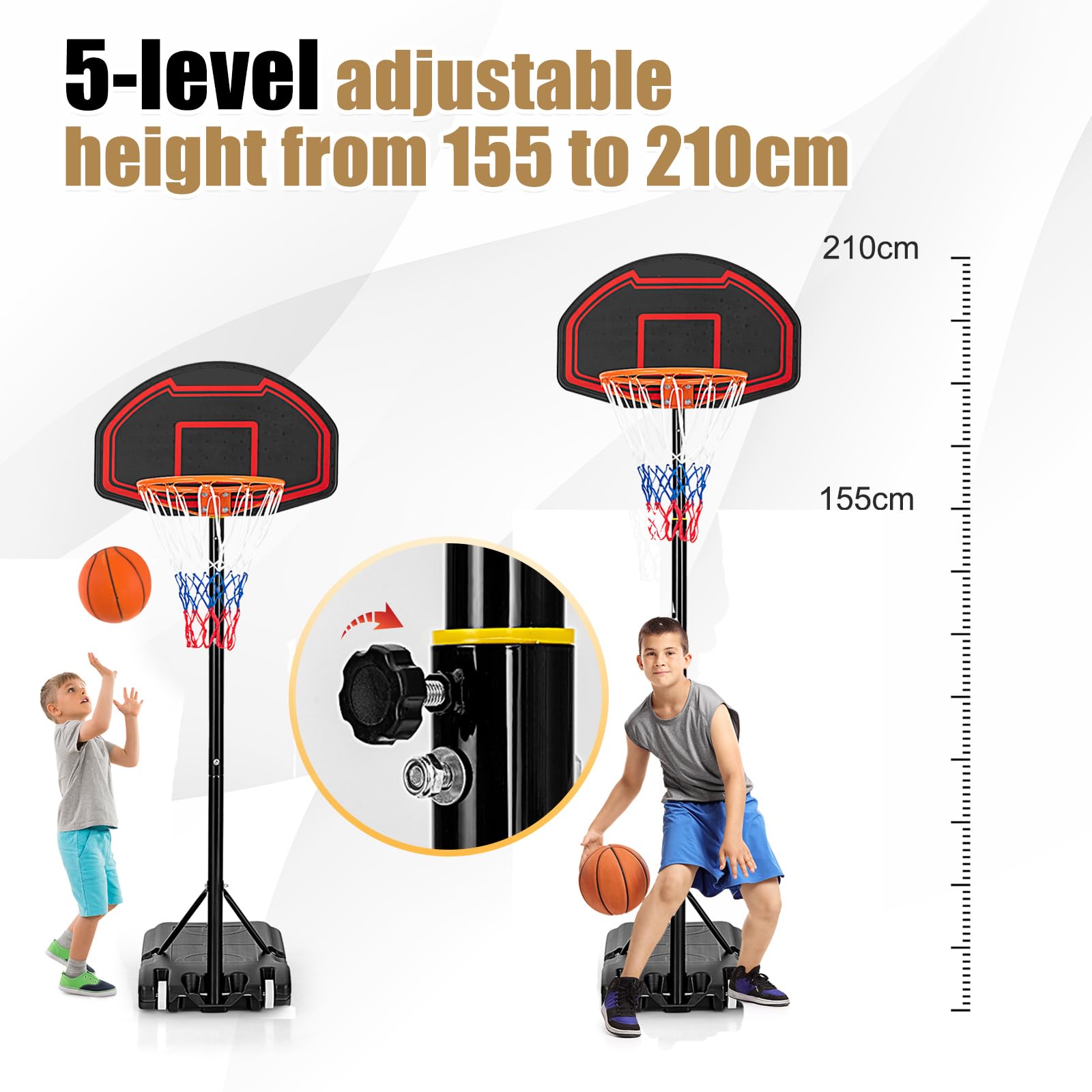 komfotteu-basketballst-nder-outdoor-h-henverstellbar-155-210-cm-schwarz image 3