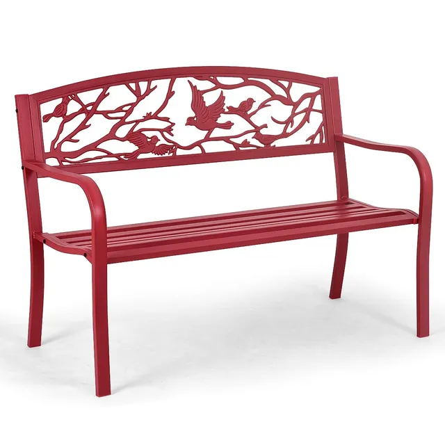 komfotteu-gartenbank-metall-rot-127x60x88-cm-bis-280-kg image 1