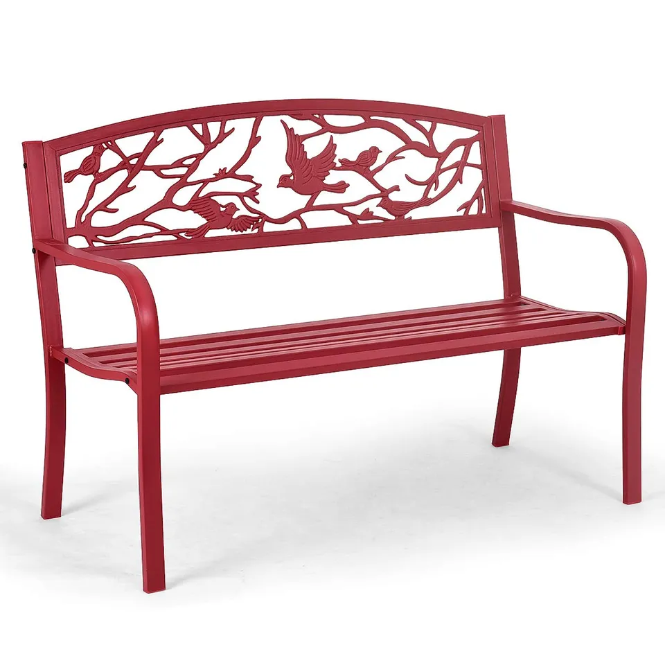 komfotteu-gartenbank-metall-rot-127x60x88-cm-bis-280-kg image 1