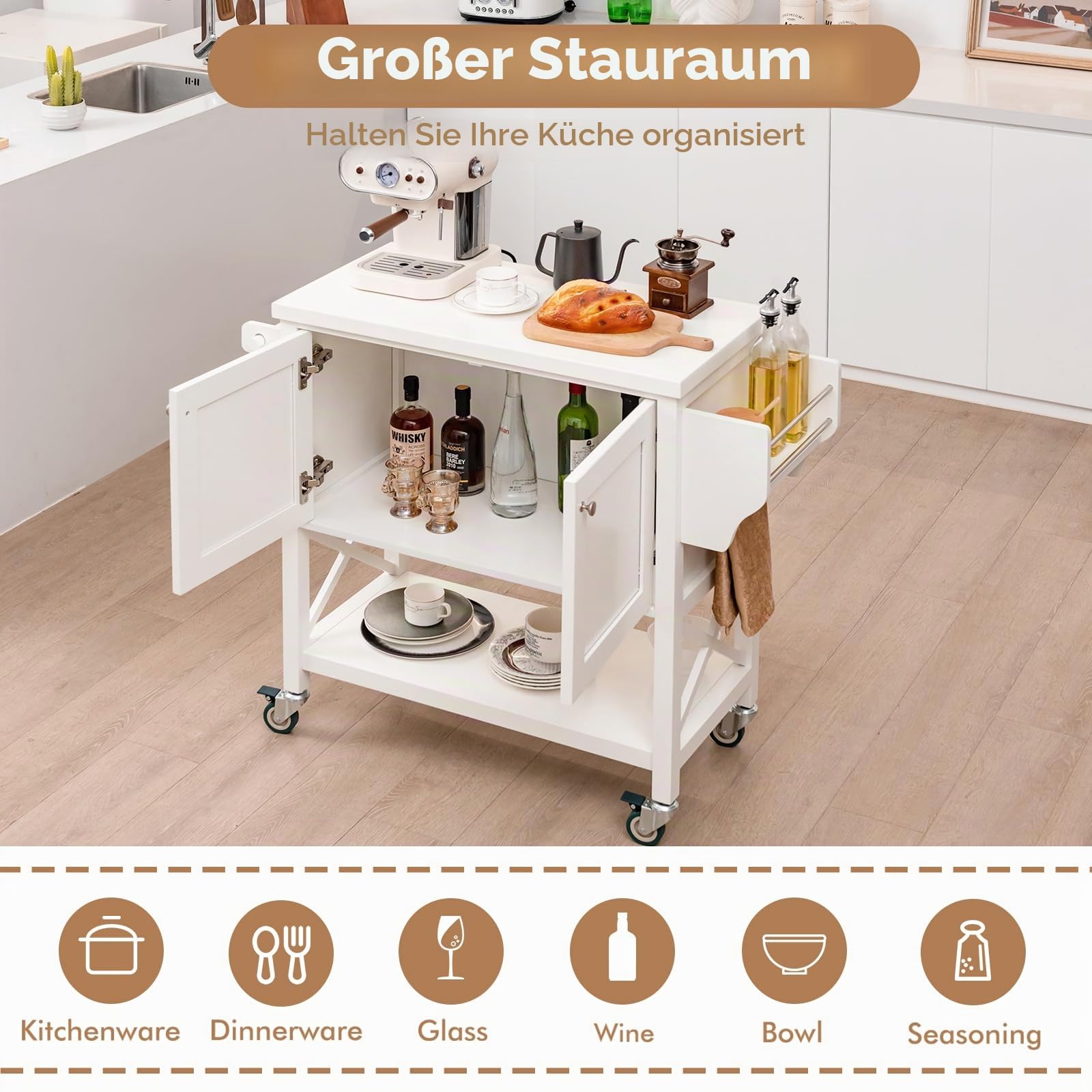 komfotteu-servierwagen-wei-100x38x87-cm-mit-schrank-und-rollen image 5