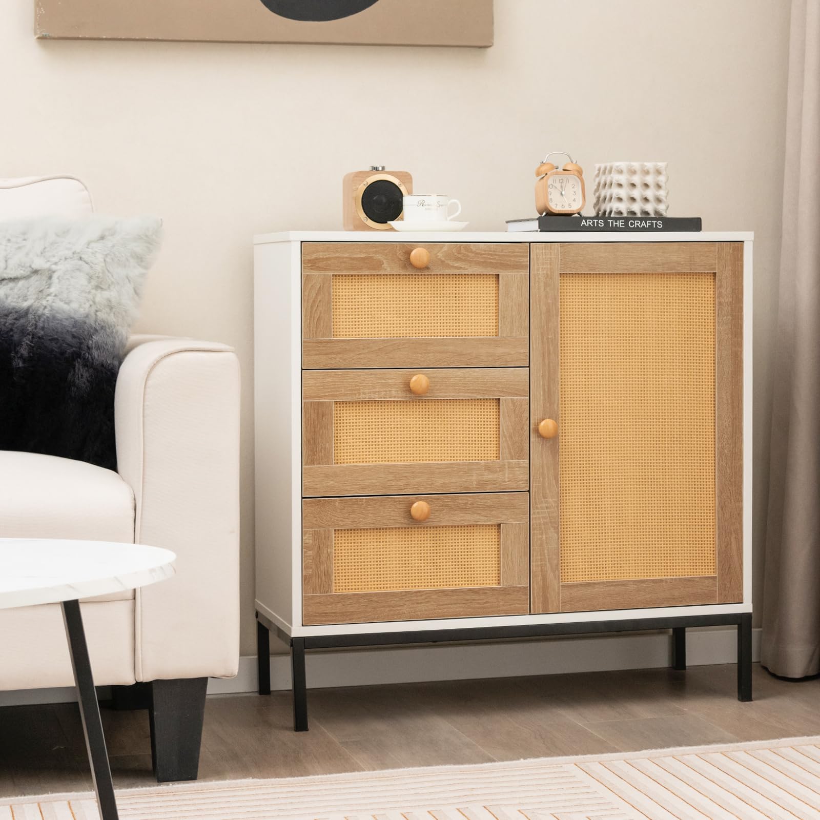 komfotteu-sideboard-rattan-80x35x80-5-cm-mit-schubladen image 8