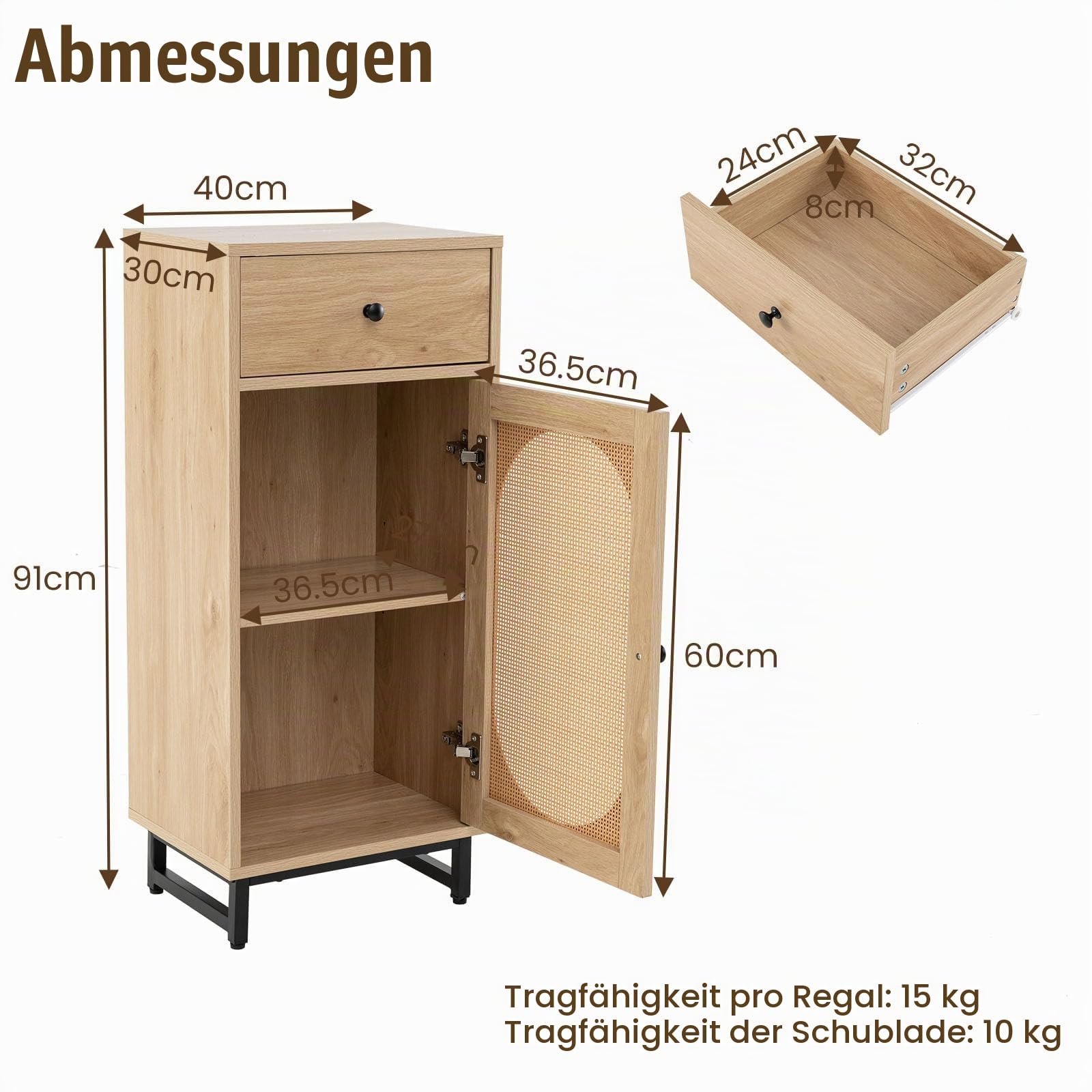 komfotteu-badezimmerschrank-mit-rattan-t-r-schublade-und-kippschutz-holz image 3