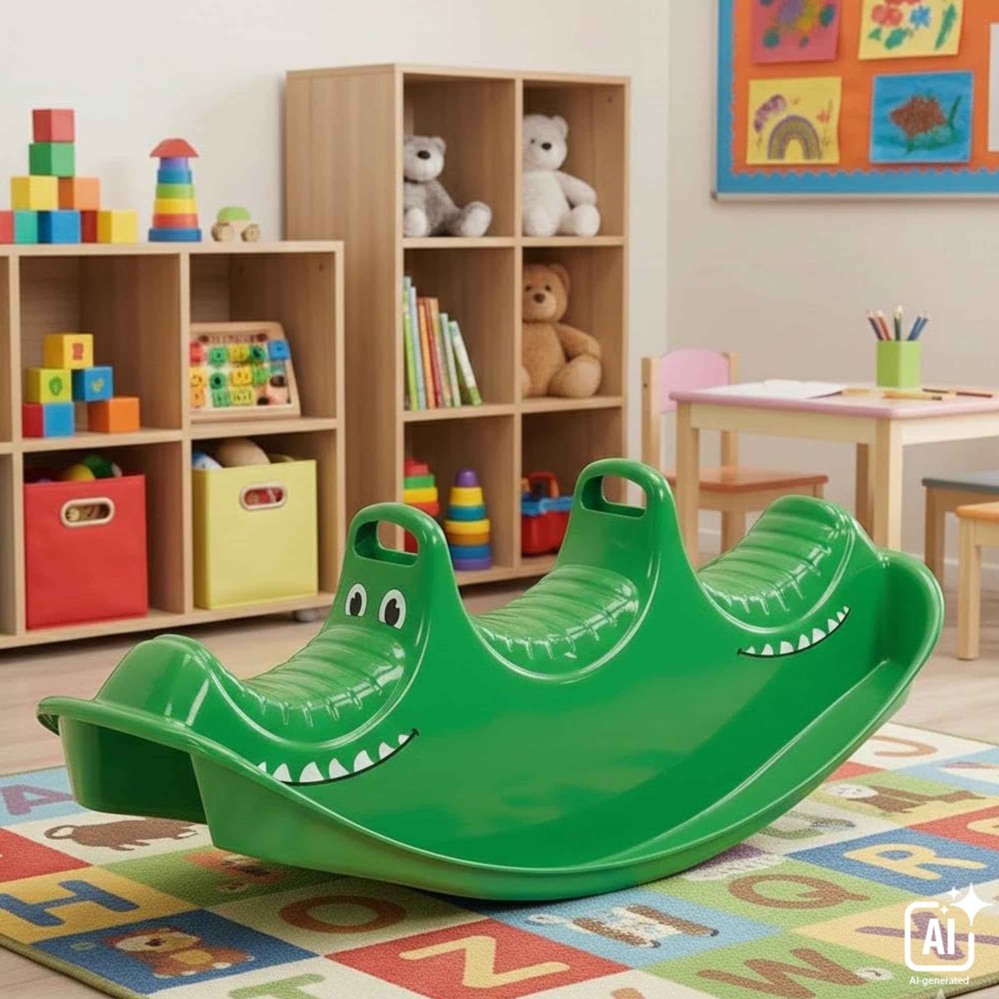 dantoy-schaukelpferd-wippe-krokodil-3-sitzer-gr-n-1-5-jahre image 5