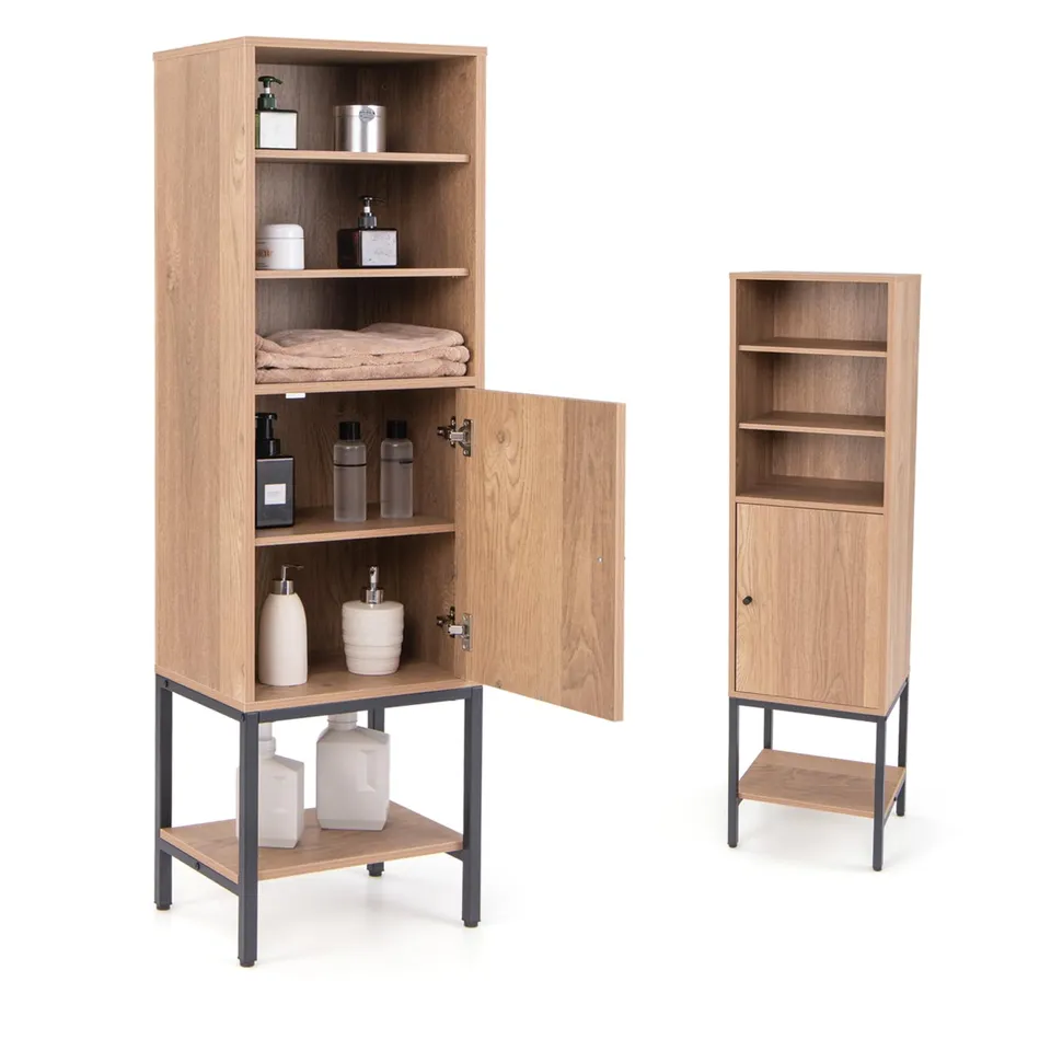 komfotteu-badezimmerschrank-hochschrank-6-ebenen-aufbewahrungsschrank-38-x-30-x- image 1