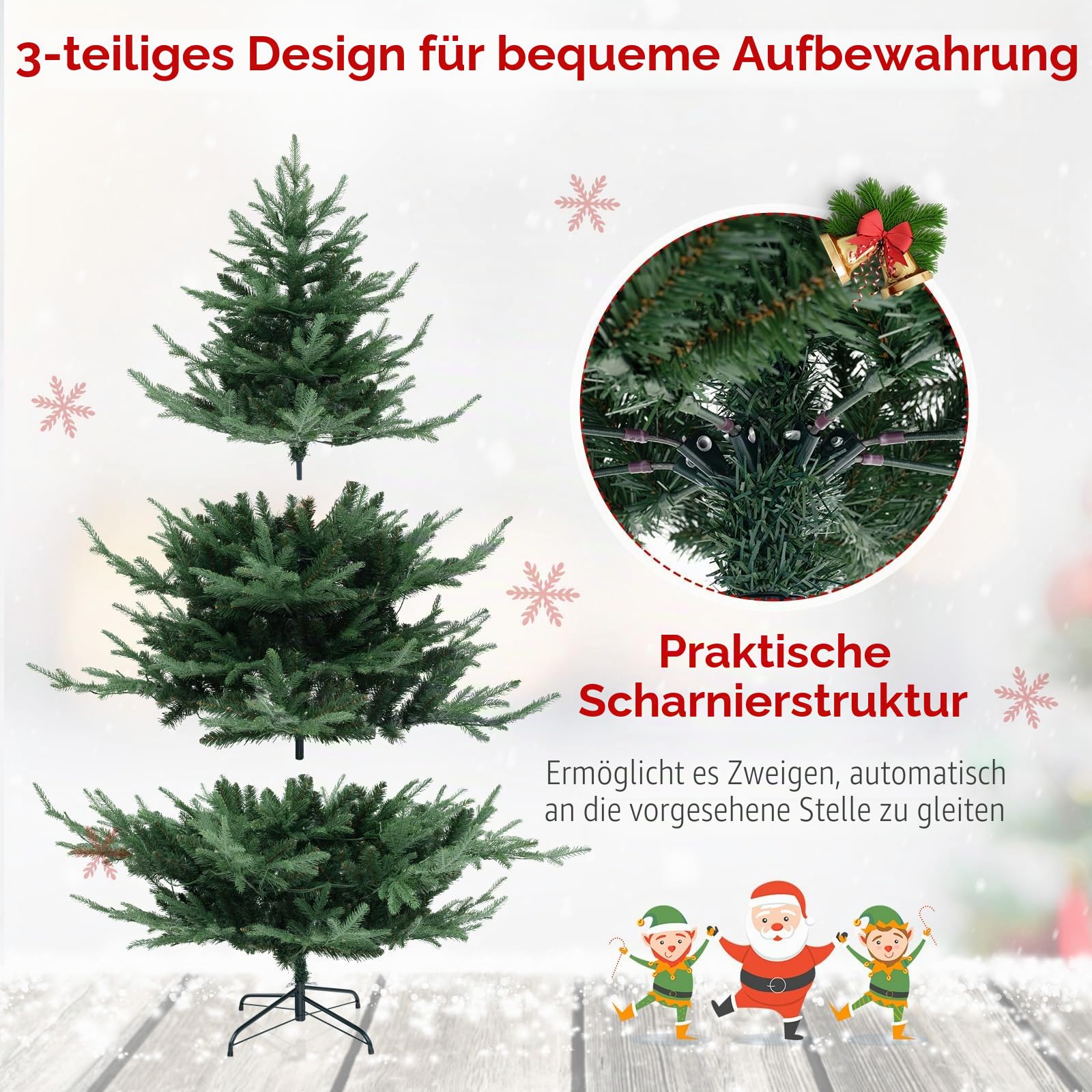 komfotteu-k-nstlicher-weihnachtsbaum-mit-lichtern-135-cm-442-spitzen image 4