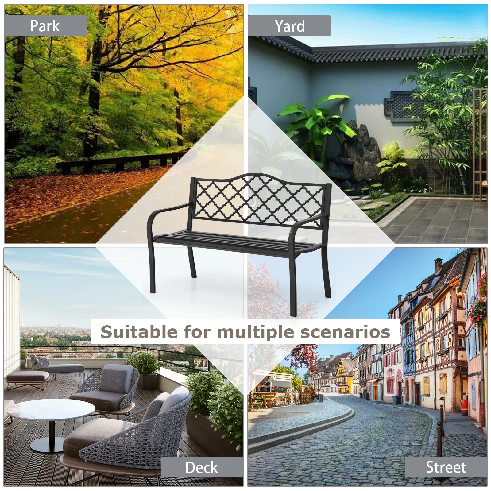 komfotteu-gartenbank-metall-2-personen-128-cm-schwarz image 6