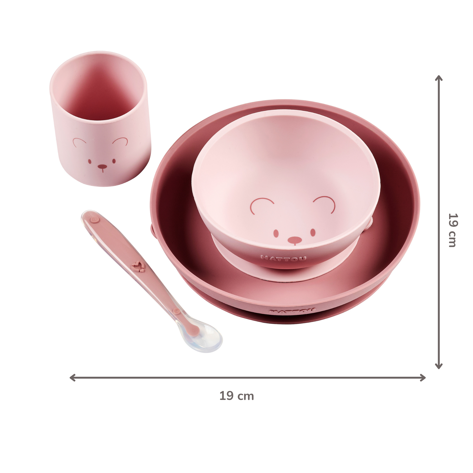 nattou-mealtime-b-r-geschirrset-silikon-4-teilig-rosa image 5