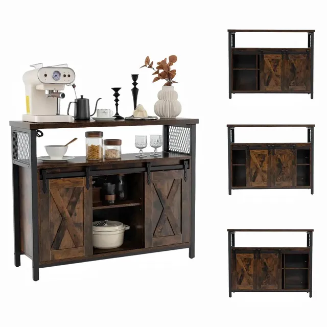 komfotteu-sideboard-mit-schiebet-ren-industrie-stil-100x30x80-cm image 1