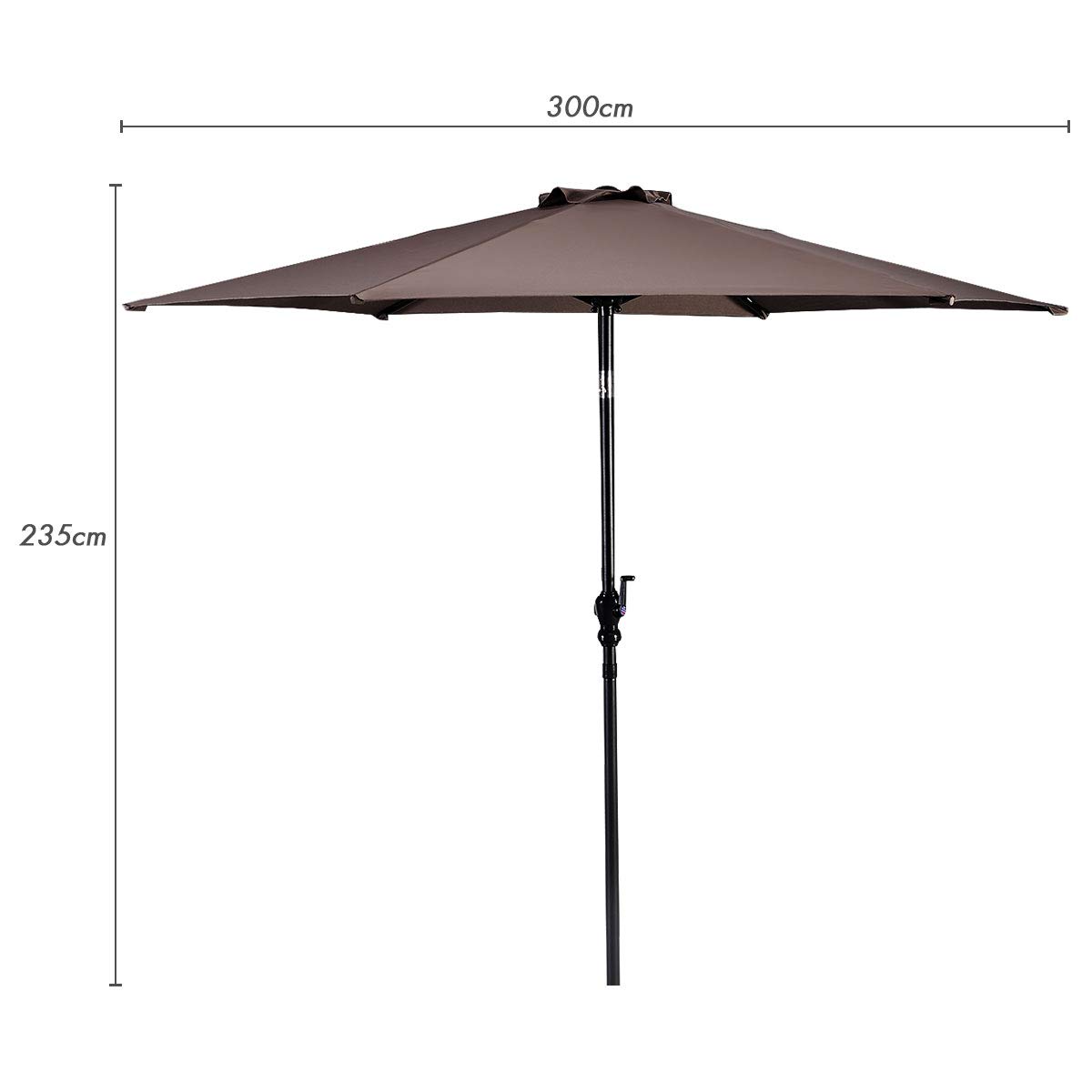 komfotteu-sonnenschirm-knickbar-300-cm-mit-uv-schutz-und-kurbel-terrassenschirm image 4
