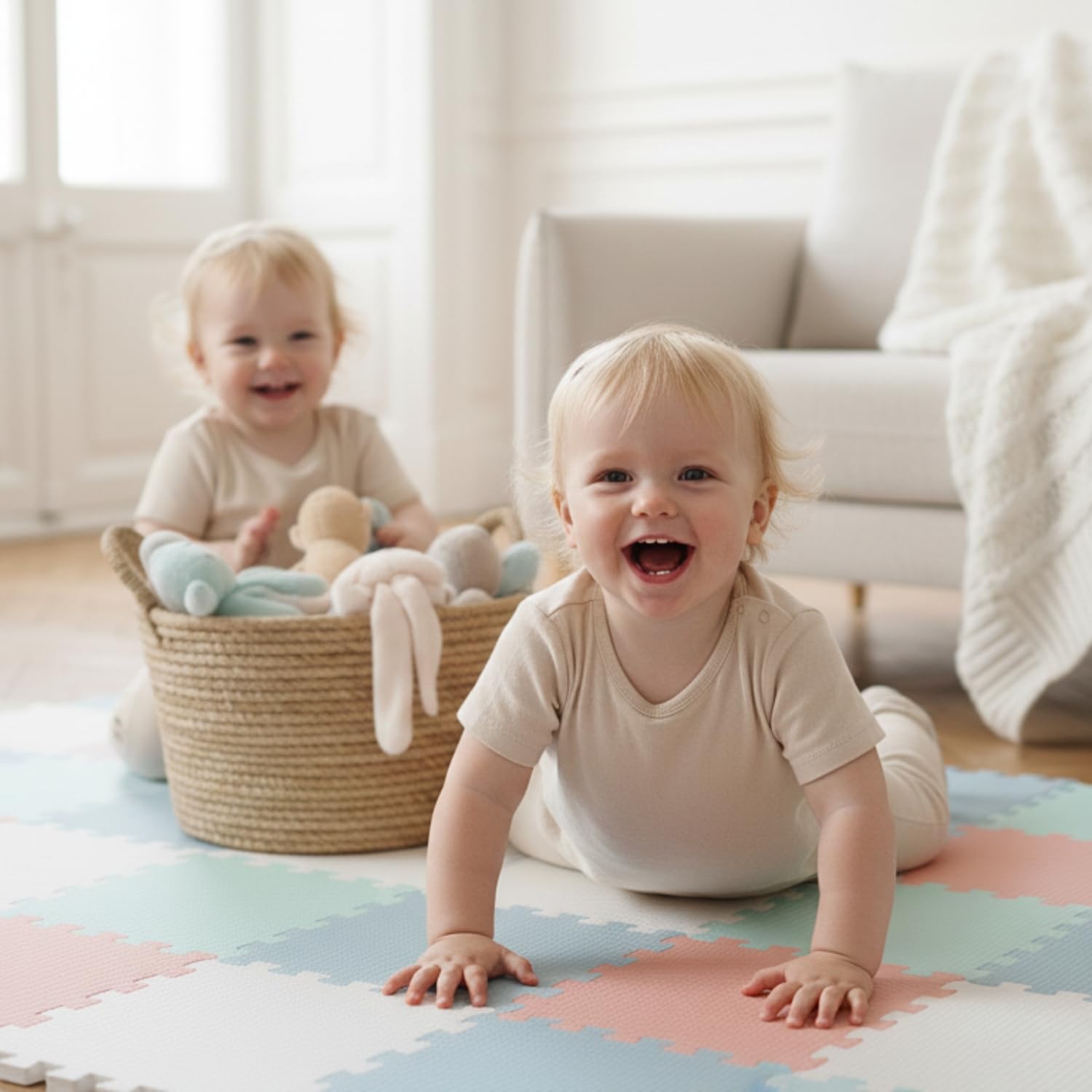littletom-spielmatte-baby-puzzlematte-pastell-36-teilig-180-x-180-cm-eva-30-x-30 image 2