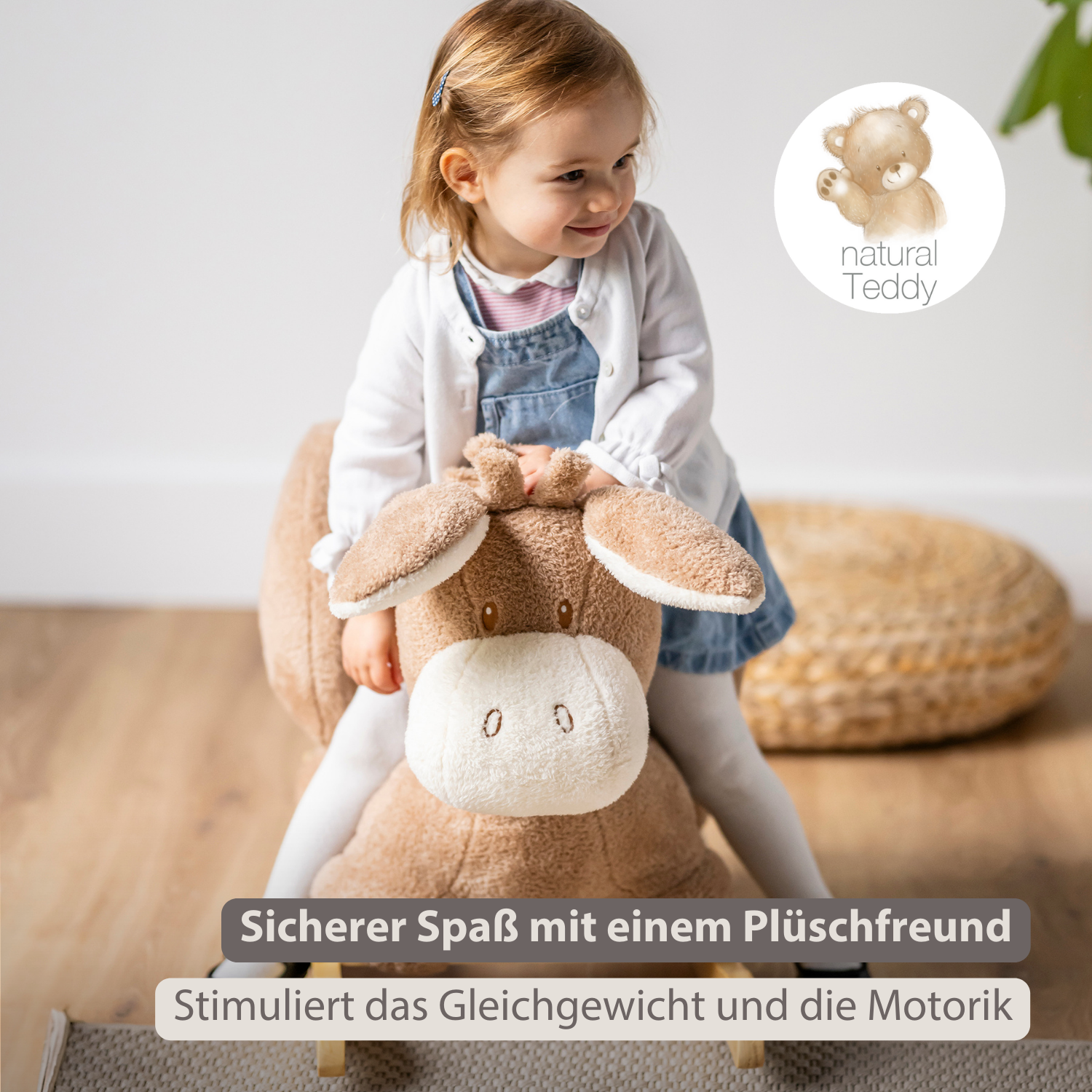 nattou-teddy-schaukelpferd-esel-schaukeltier-beige-aus-teddystoff image 2