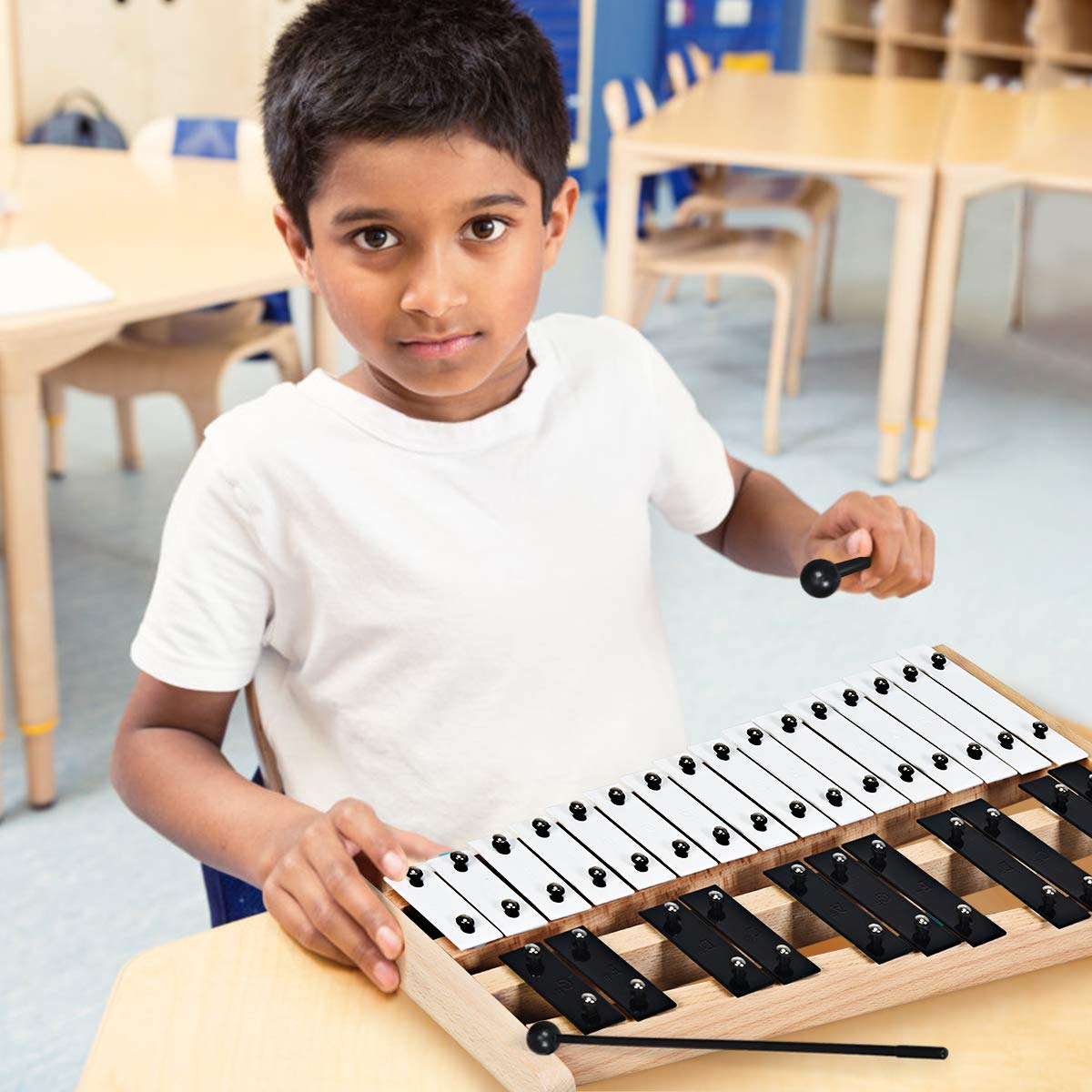 komfotteu-xylophon-27-noten-glockenspiel-metall-mit-holzsockel-schl-geln-tasche image 6