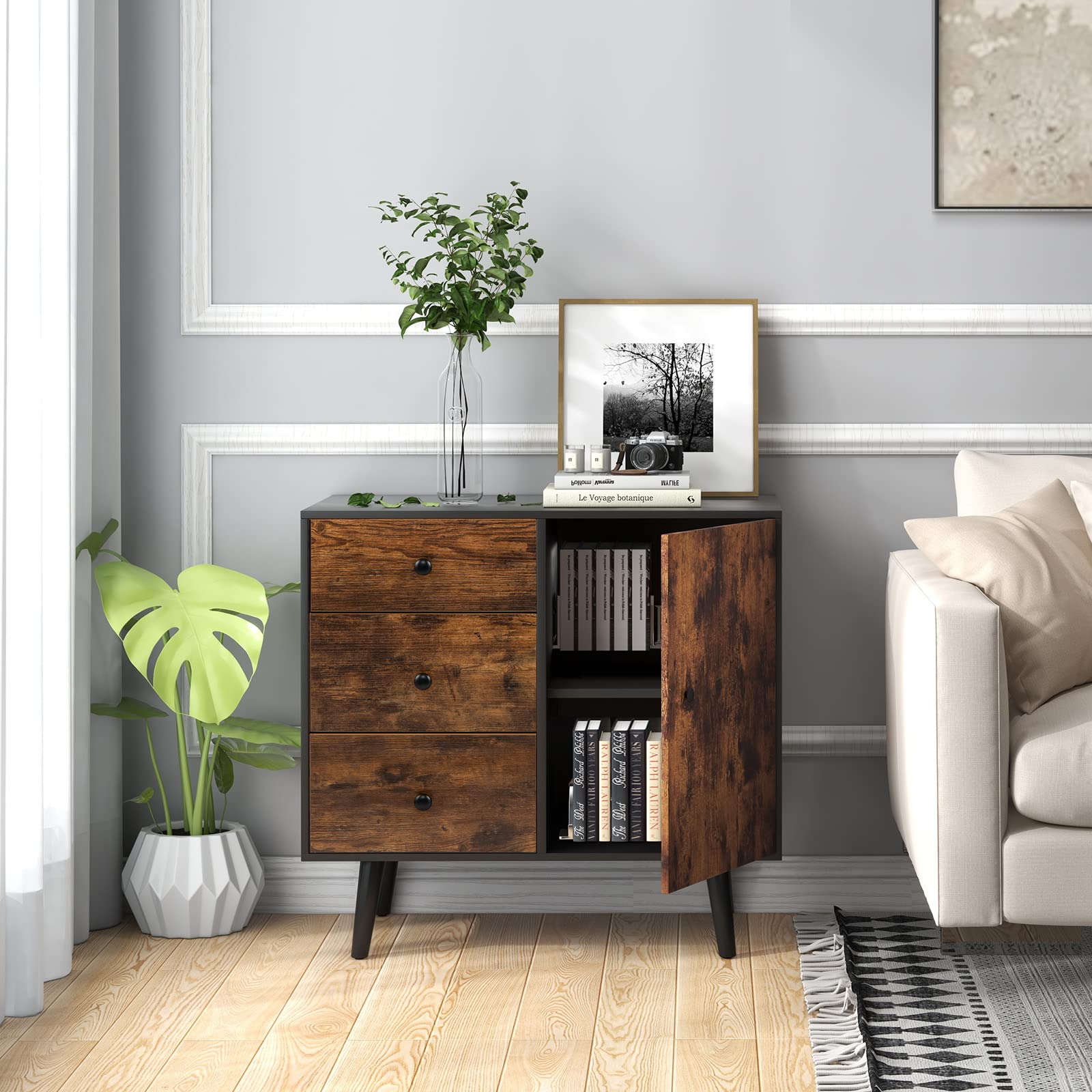 komfotteu-k-che-kommode-sideboard-73-x-40-x-76-5-cm-industrie-mit-3-schubladen image 2