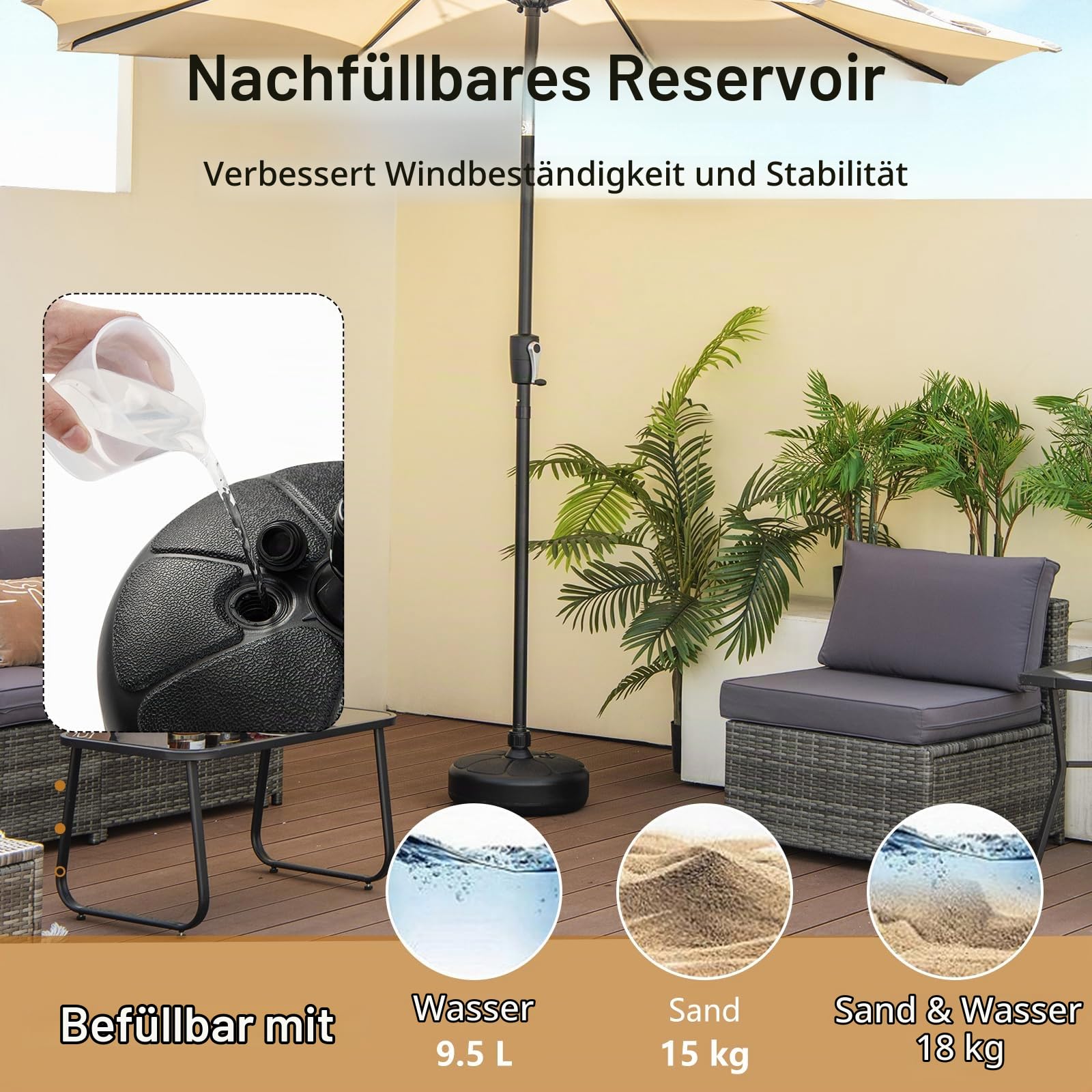 komfotteu-sonnenschirmst-nder-bef-llbar-9-5-l-f-r-38-mm-stock image 4