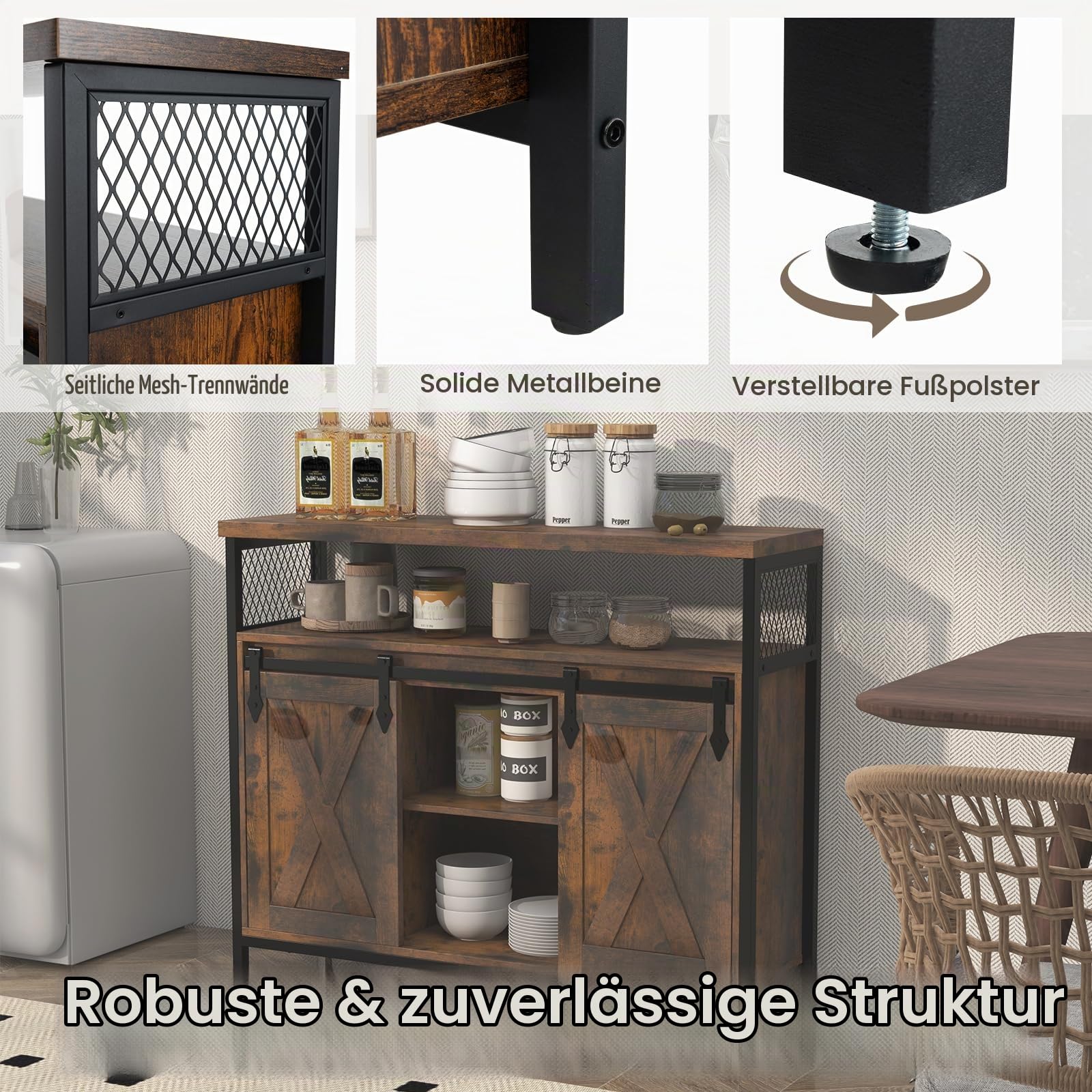 komfotteu-sideboard-mit-schiebet-ren-industrie-stil-100x30x80-cm image 6
