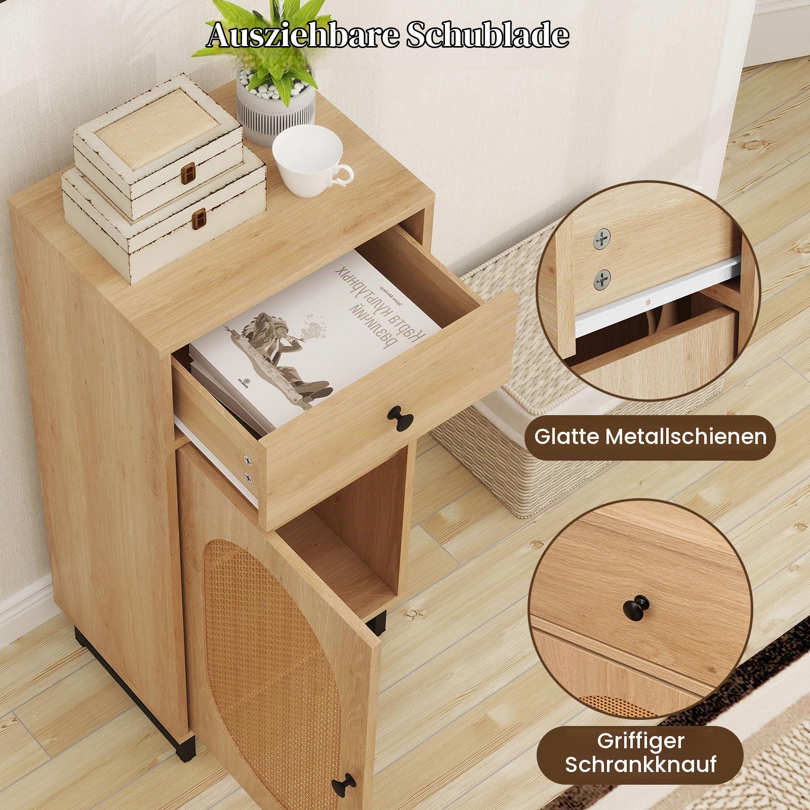 komfotteu-badezimmerschrank-mit-rattan-t-r-schublade-und-kippschutz-holz image 6