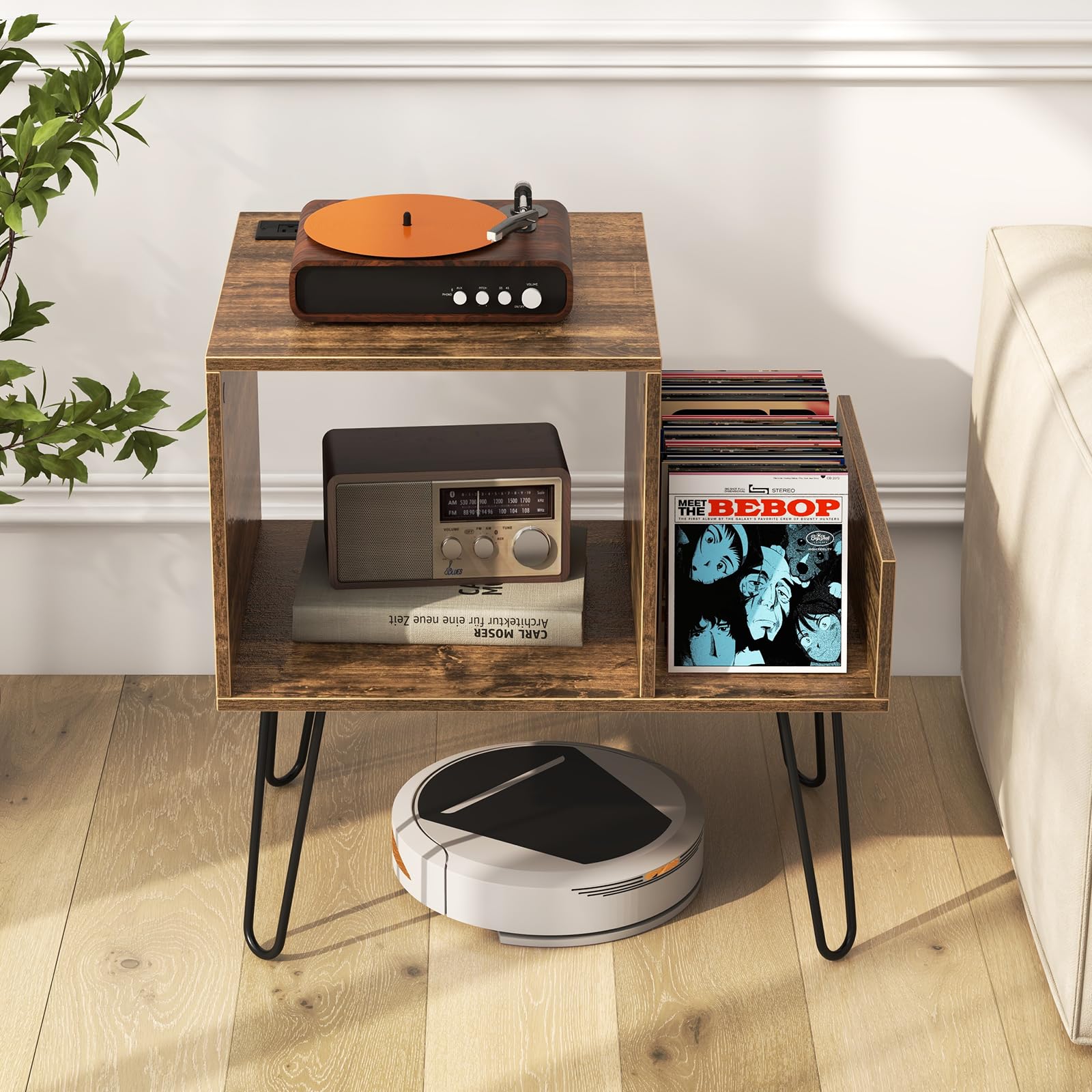 komfotteu-plattenspielerst-nder-braun-mit-ladestation-f-r-bis-zu-145-alben image 2