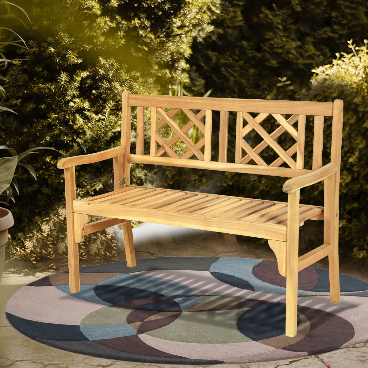 komfotteu-klappbank-2-sitzer-akazienholz-natur-120-cm image 7