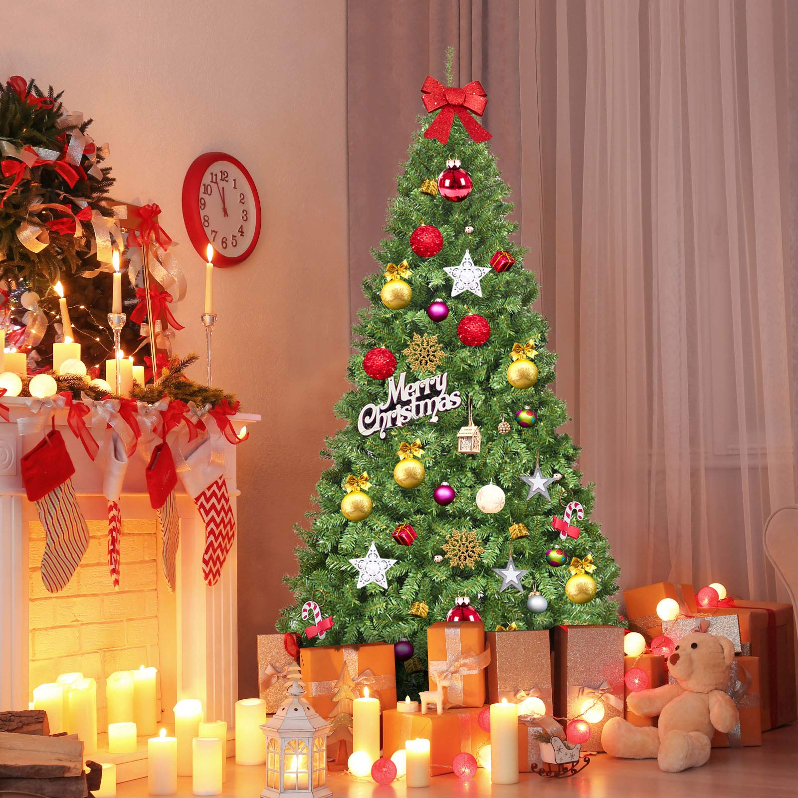 komfotteu-k-nstlicher-weihnachtsbaum-230-cm-gr-n-mit-1346-zweigen-schirm-ffnung image 6