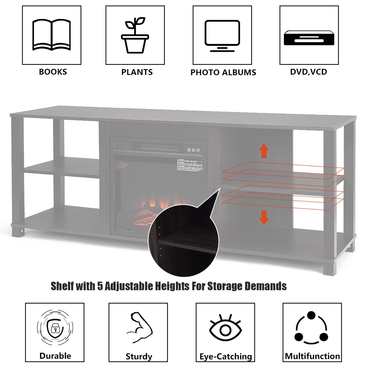 komfotteu-tv-m-bel-150x40x58-cm-mit-kaminfach-schwarz-braun image 5