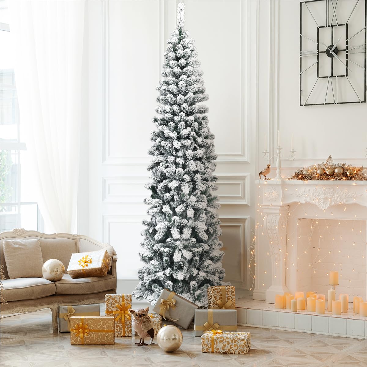 komfotteu-k-nstlicher-weihnachtsbaum-schneebedeckt-faltbar-227-cm image 7