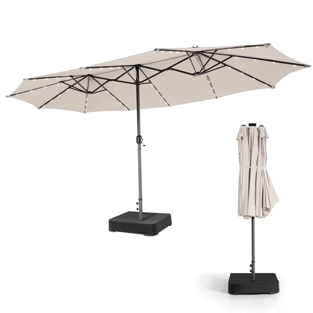 komfotteu-doppelsonnenschirm-450x260-cm-mit-48-led-solar-rechteckig image 1