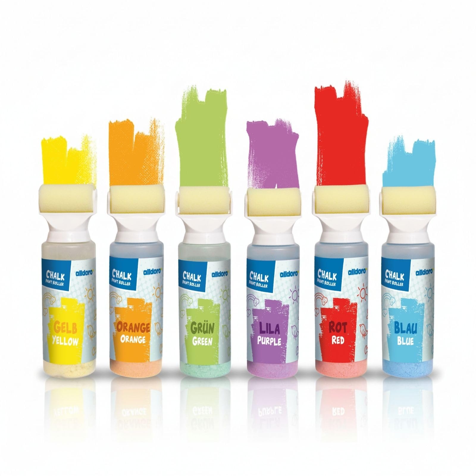 alldoro-stra-enkreideroller-6er-set-gelb-gr-n-blau-orange-lila-rot image 1