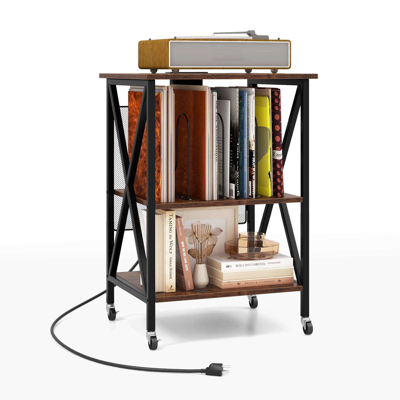 komfotteu-mobiler-aktenschrank-grau-mit-ladestation-und-rollen image 8