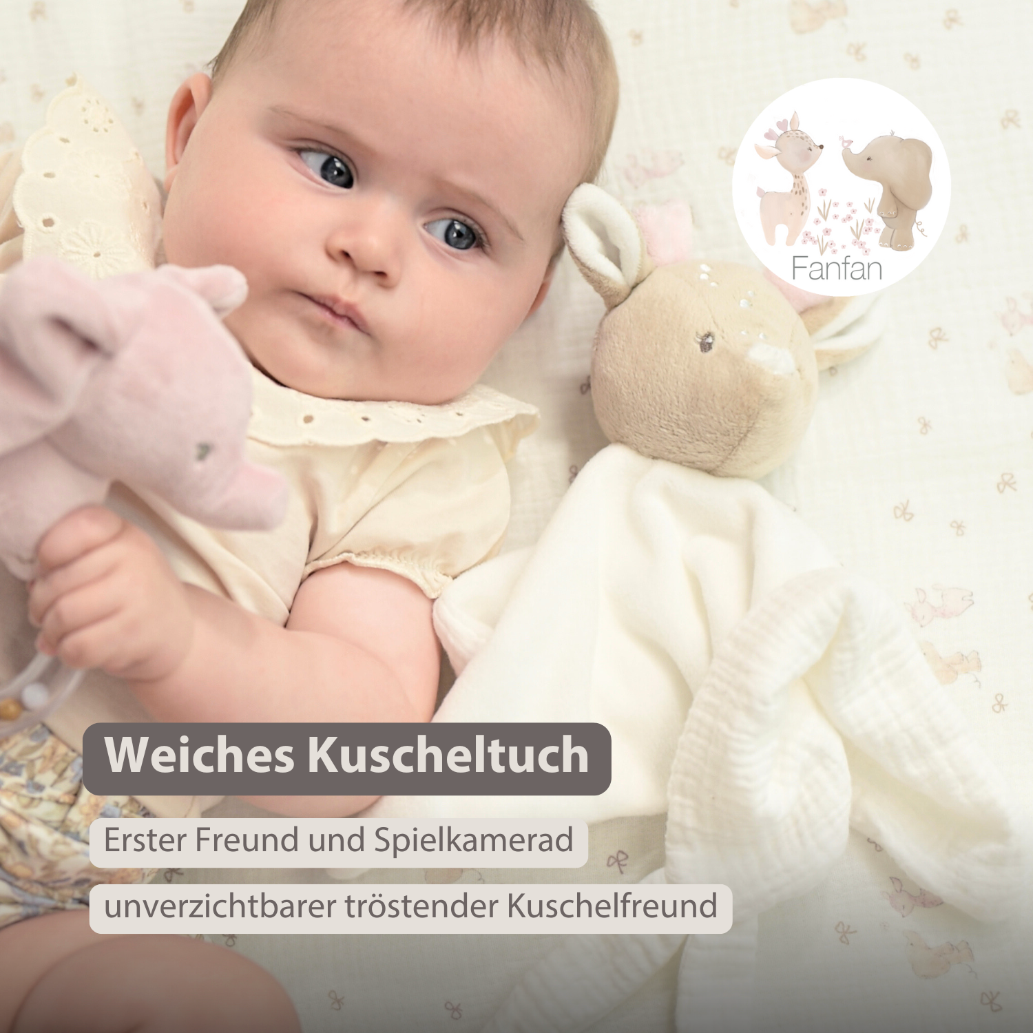 nattou-fanfan-kuscheldecke-doudou-hirsch-27-x-27-cm-off-white image 2