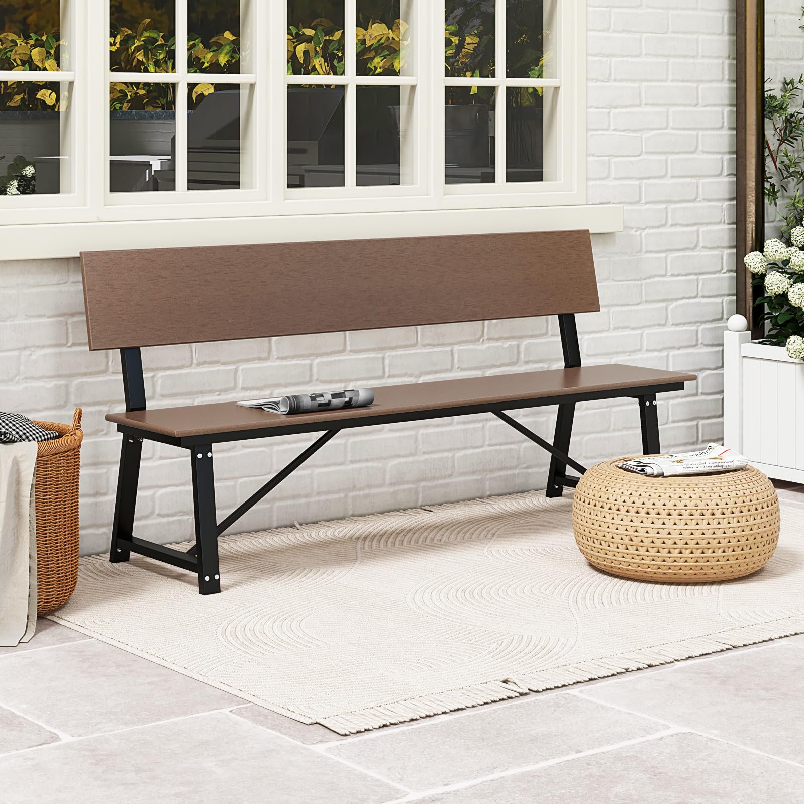 komfotteu-gartenbank-metall-183cm-3-sitzer image 2