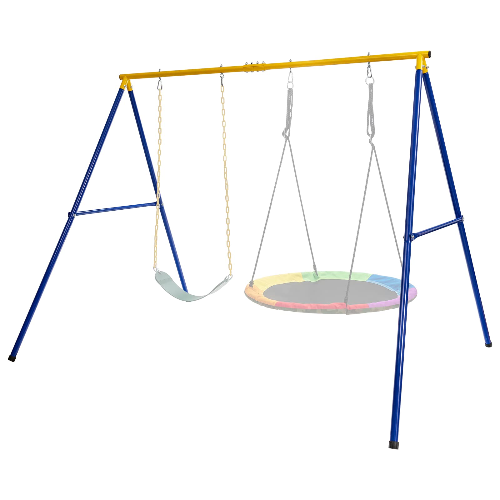 komfotteu-doppel-schaukelgestell-f-r-nestschaukel-kinderschaukel-blau-gelb image 8