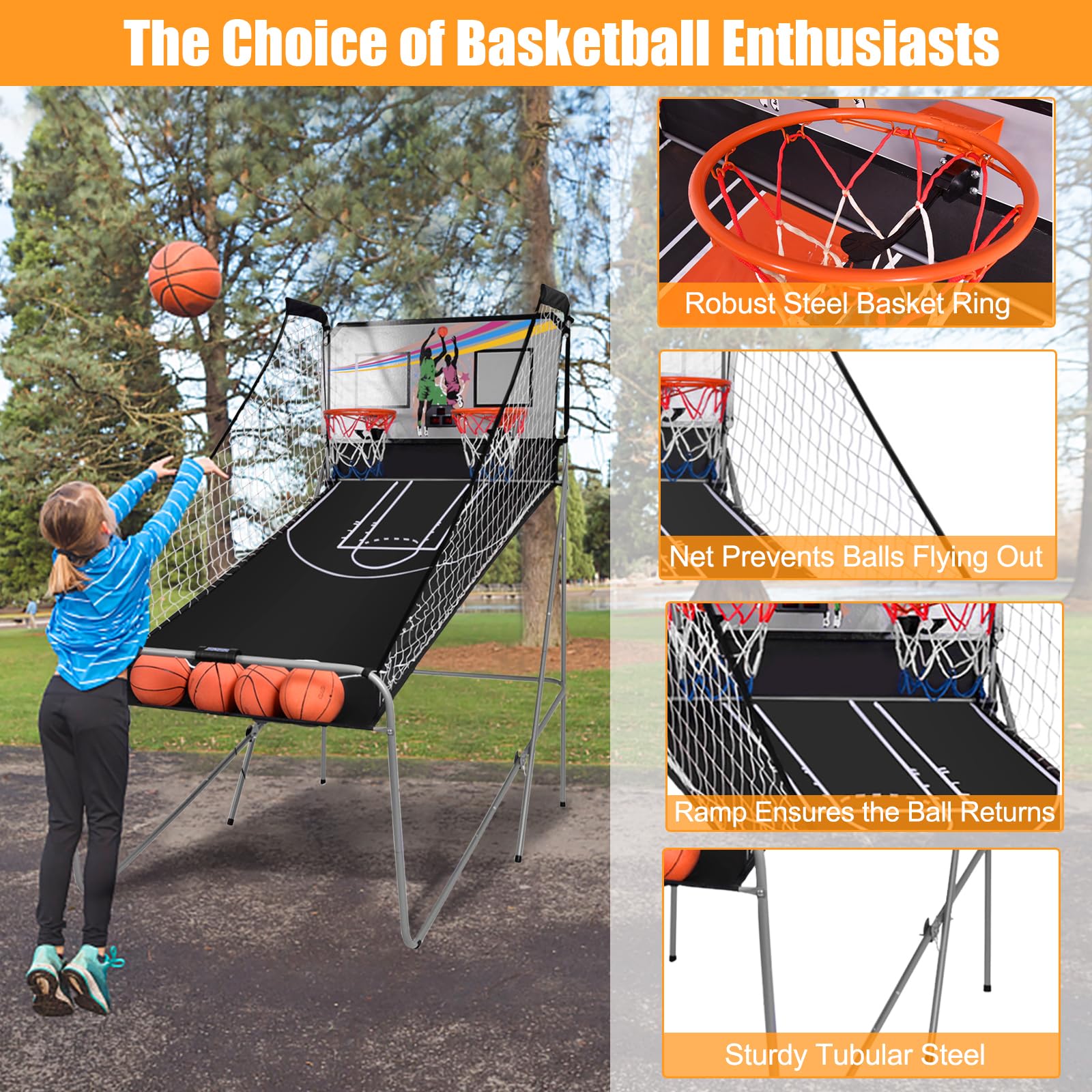 komfotteu-basketballautomat-klappbar-mit-2-k-rben-grau image 4