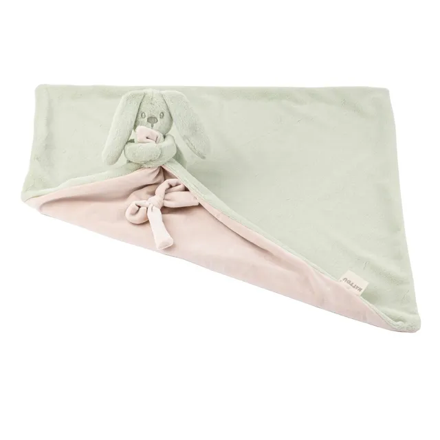 nattou-lapidou-babydecke-mit-kuscheltier-50-x-50-cm-doudou-hase-lindgr-n image 1