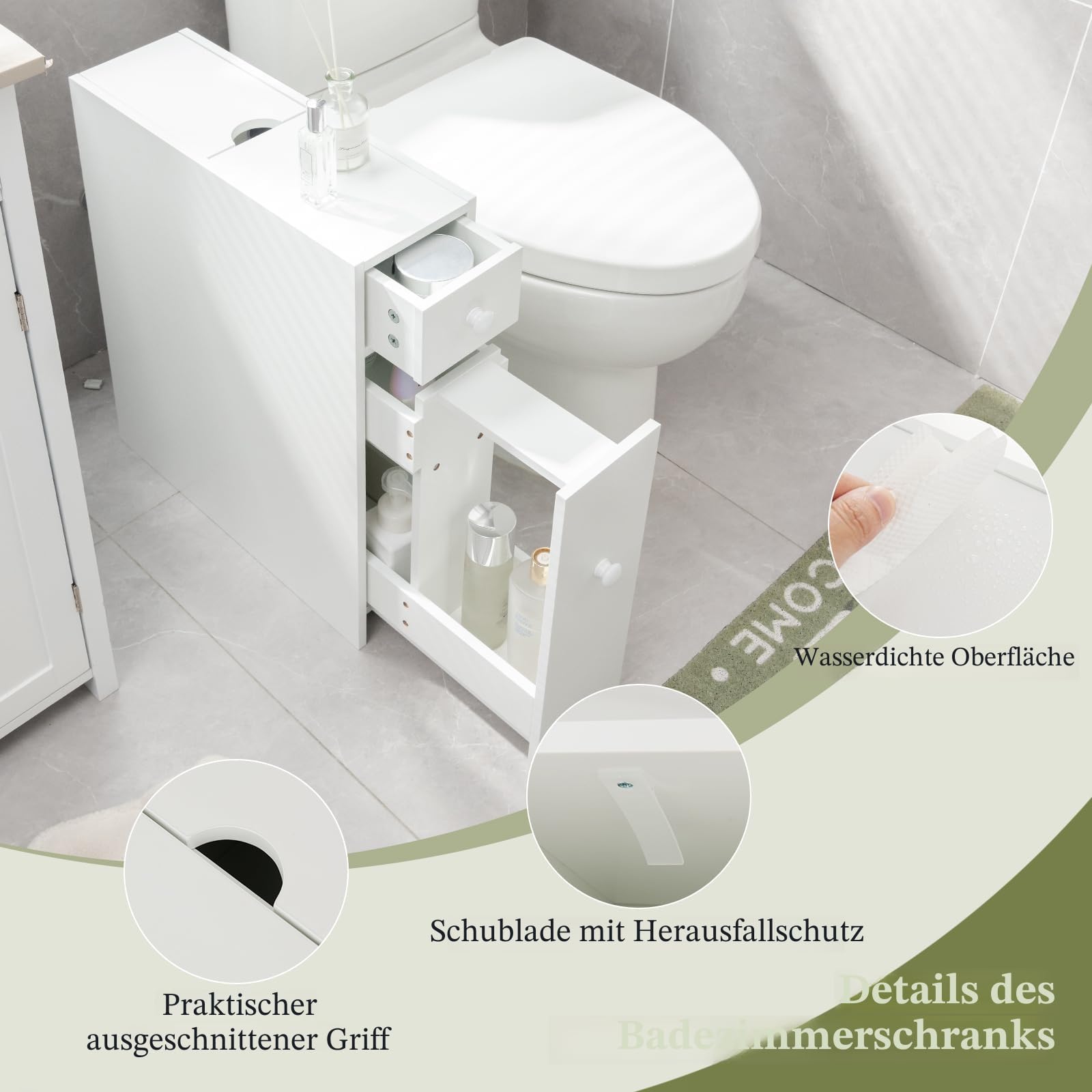 komfotteu-nischenschrank-nischenregal-holz-16x48x58-cm-wei-2-schubladen image 4