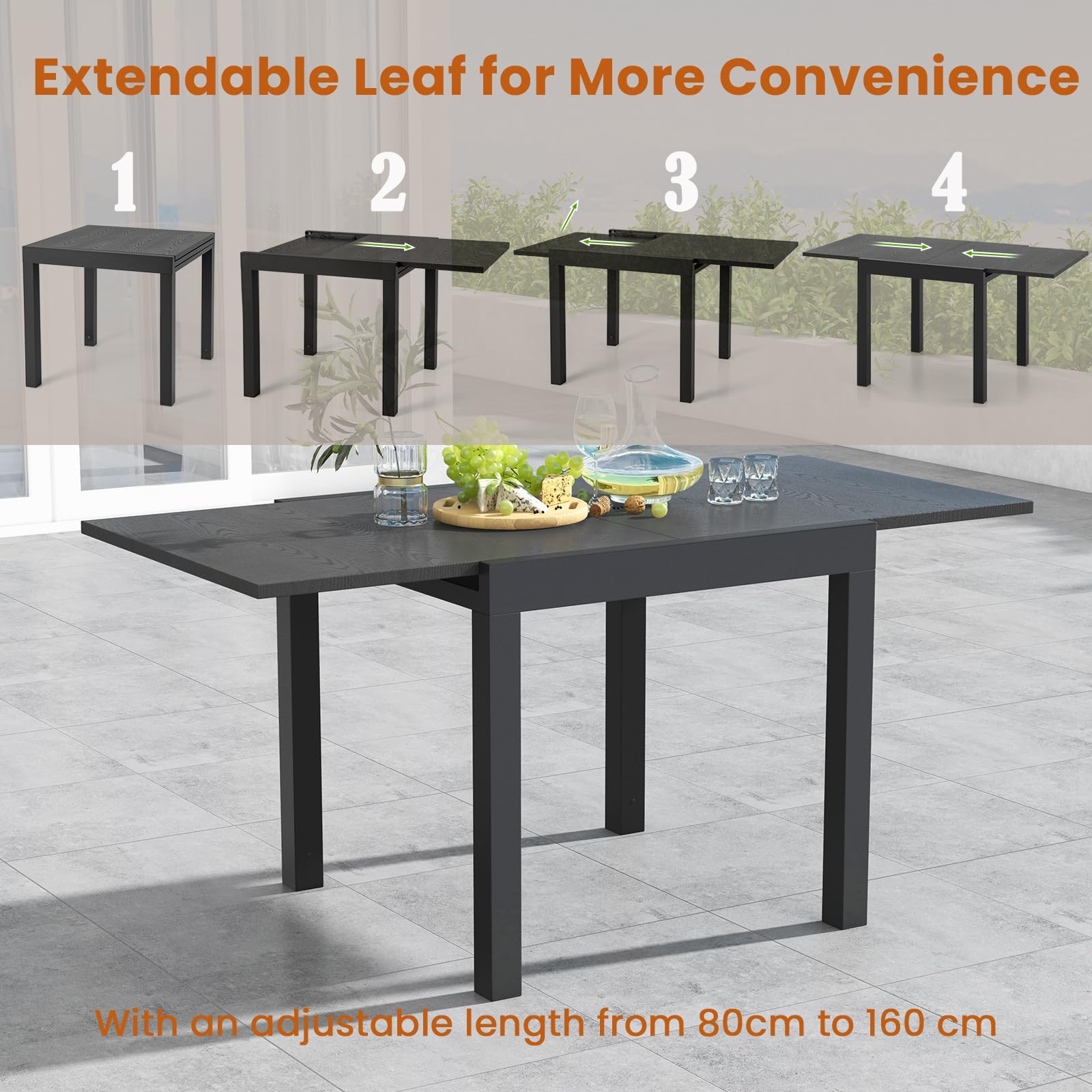 komfotteu-gartentisch-ausziehbar-80-160-cm-aluminium-esstisch-f-r-4-6-personen-g image 4