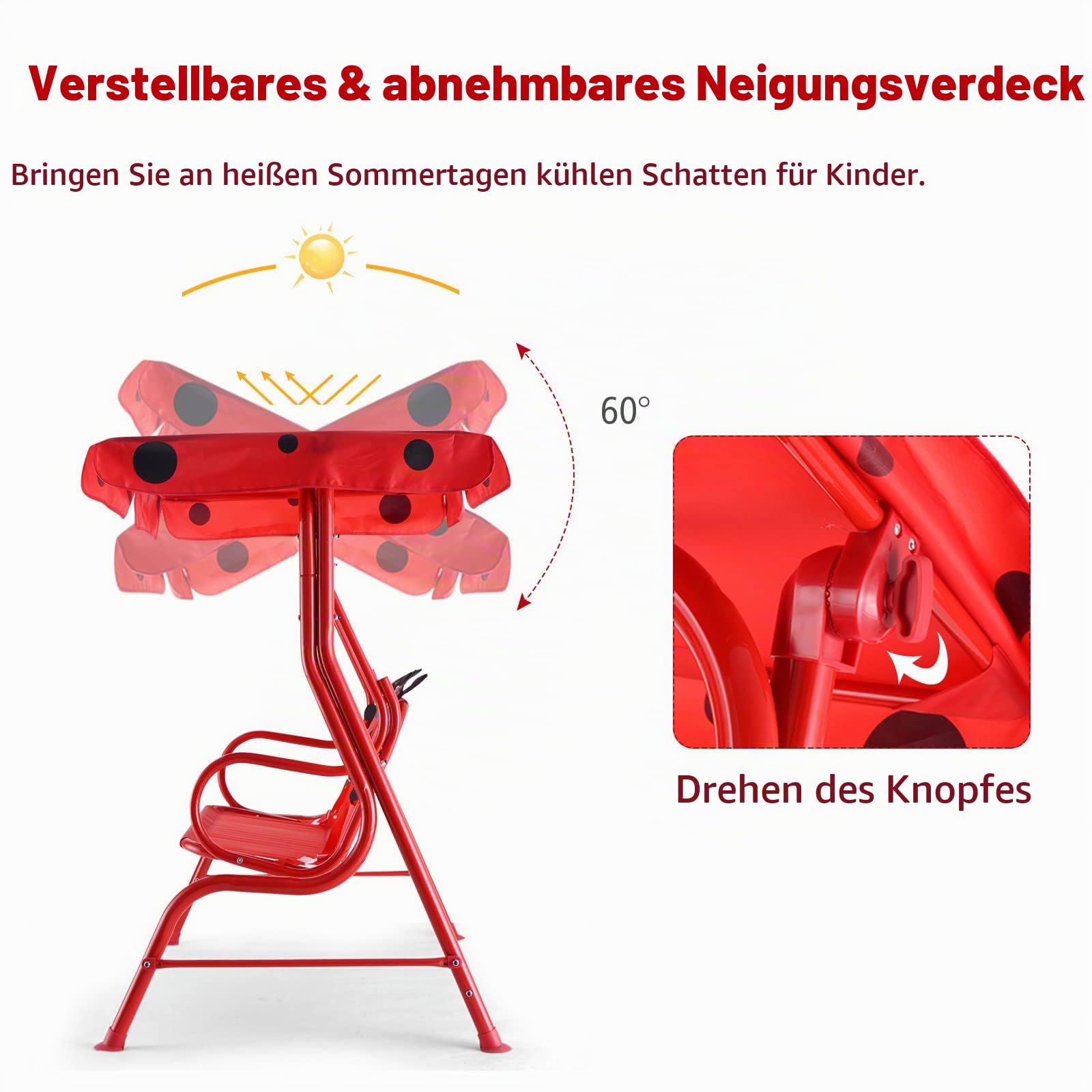komfotteu-2-sitzer-hollywoodschaukel-kinderschaukel-mit-sonnendach-marienk-fer-r image 5