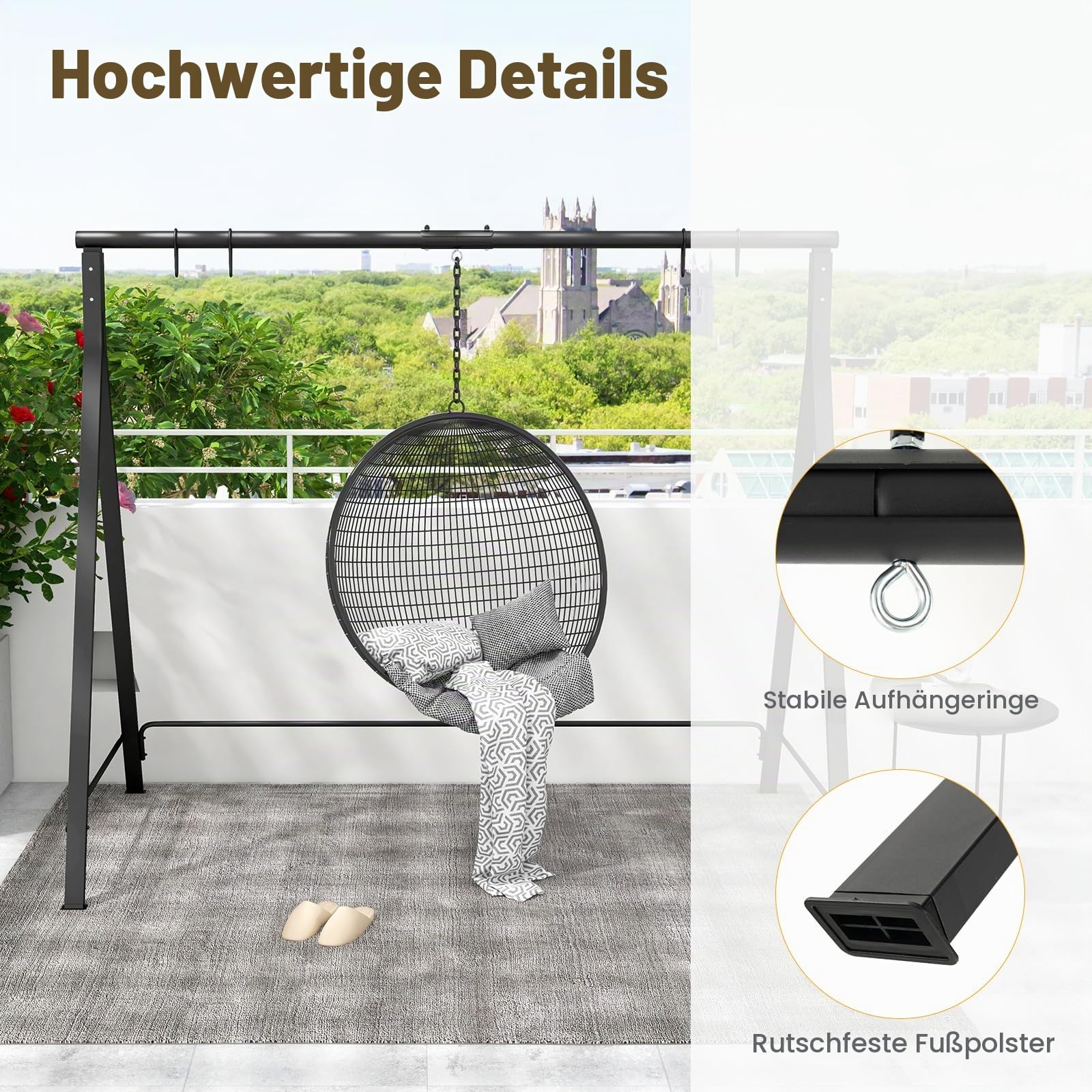 komfotteu-schaukelgestell-metall-a-form-210x115x175-cm-mit-5-aufh-ngeringen image 5