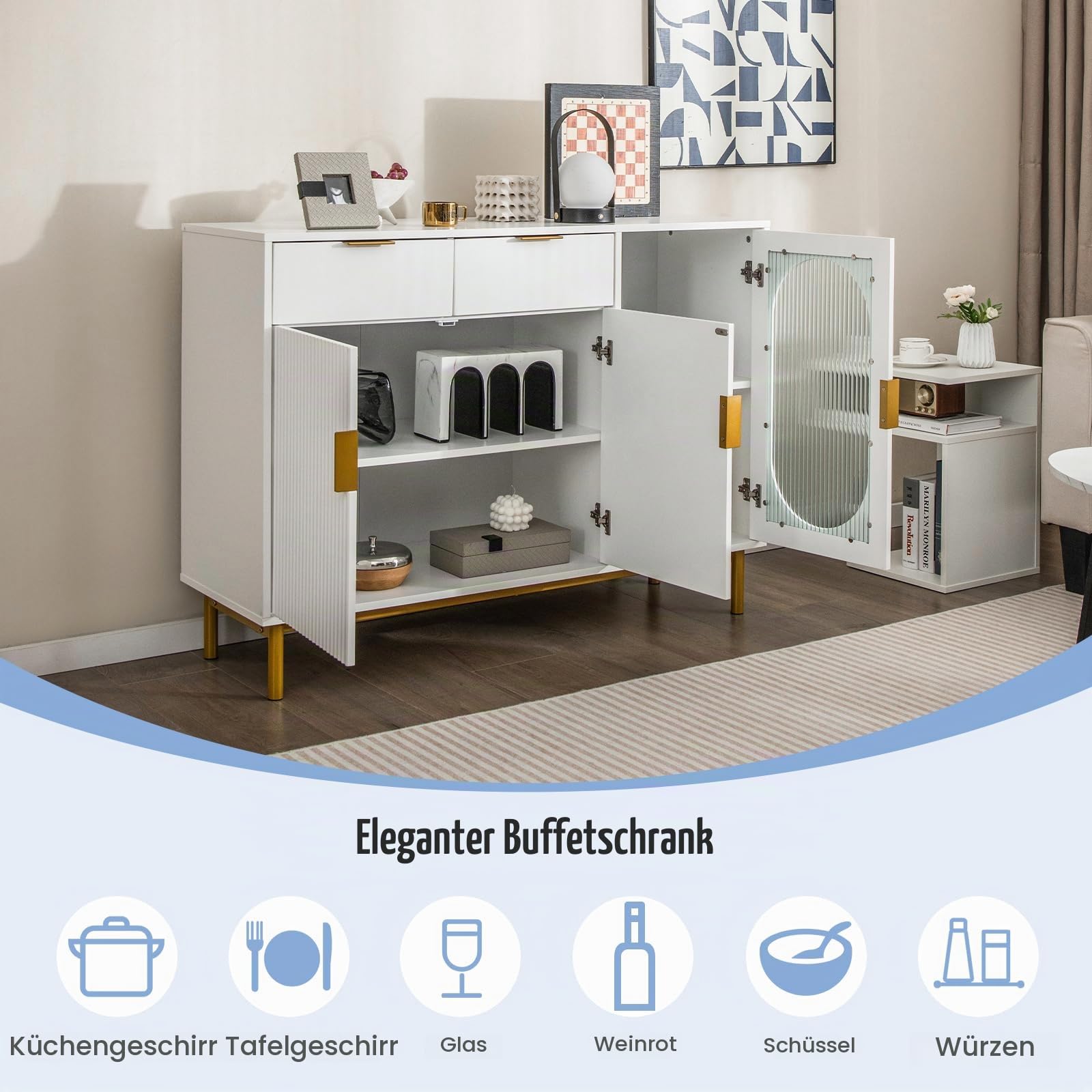 komfotteu-k-chenschrank-sideboard-wei-120x40x88-cm-glast-r image 4