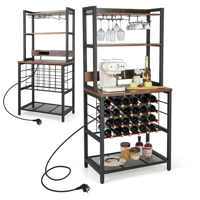 komfotteu-weinregal-4-etagen-76x48x163-cm-f-r-24-flaschen-k-chenregal-mit-steckd image 1