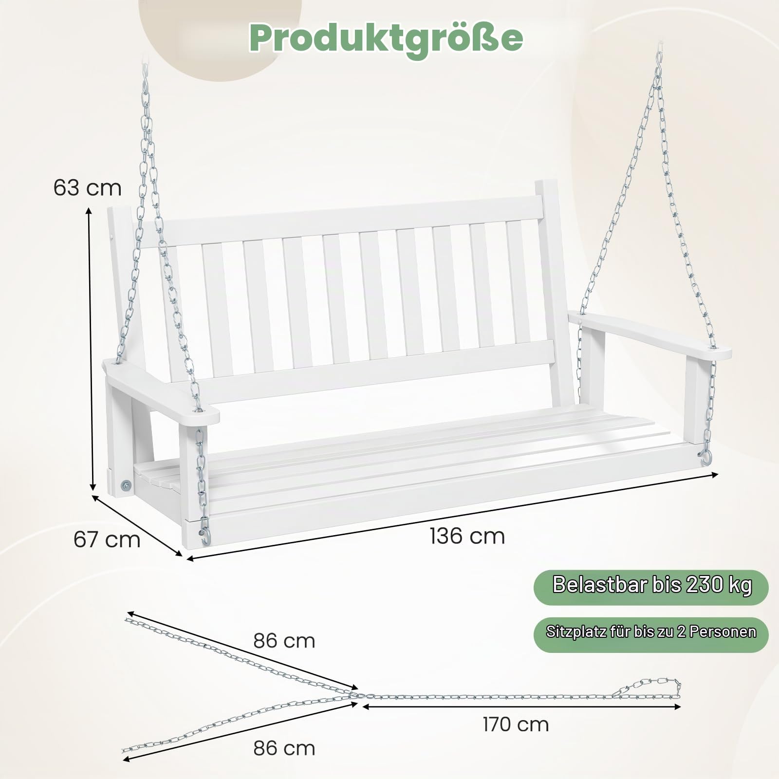 komfotteu-h-ngebank-aus-pappelholz-2-3-sitzer-hollywoodschaukel-wei-136-x-67-x-6 image 5
