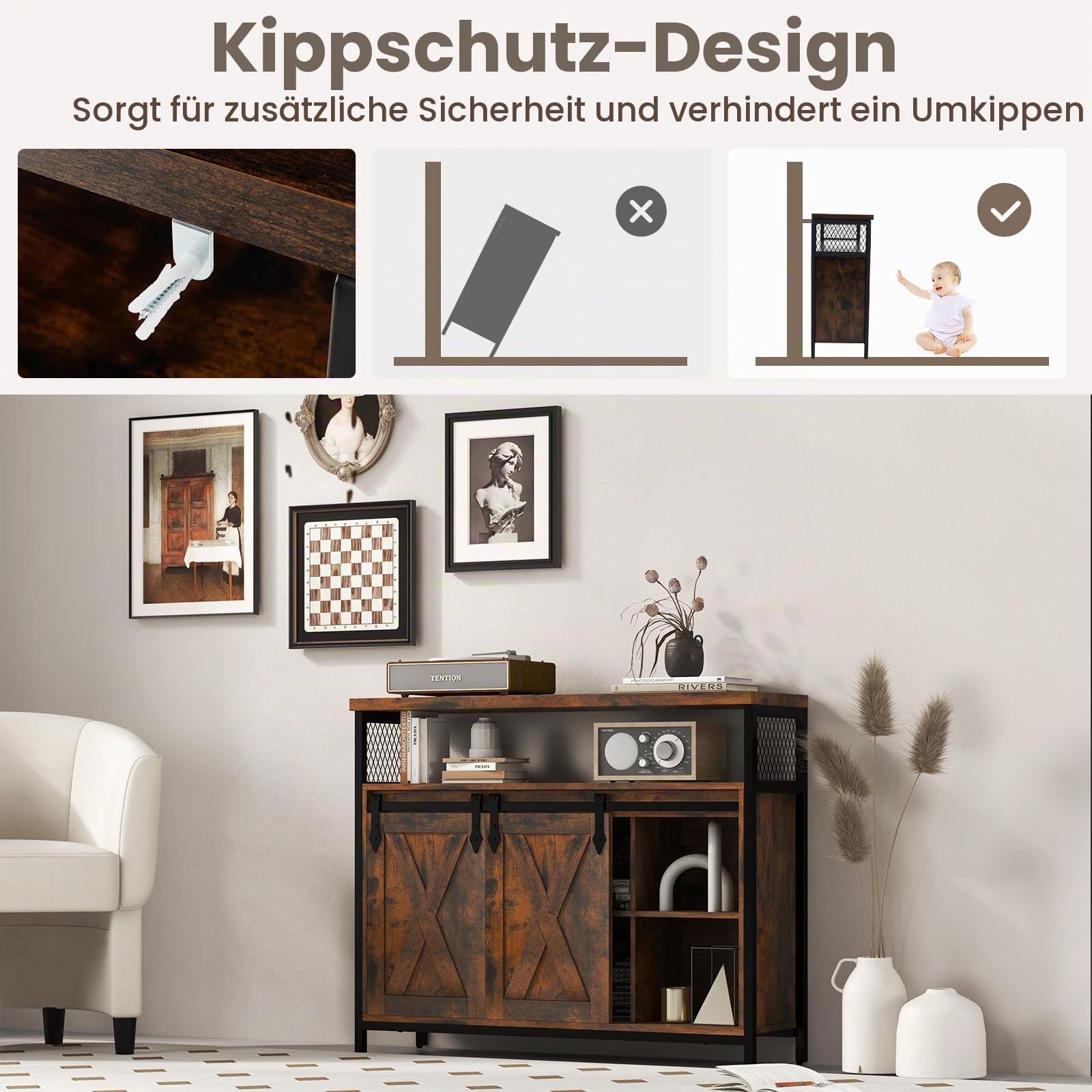 komfotteu-sideboard-mit-schiebet-ren-industrie-stil-100x30x80-cm image 7
