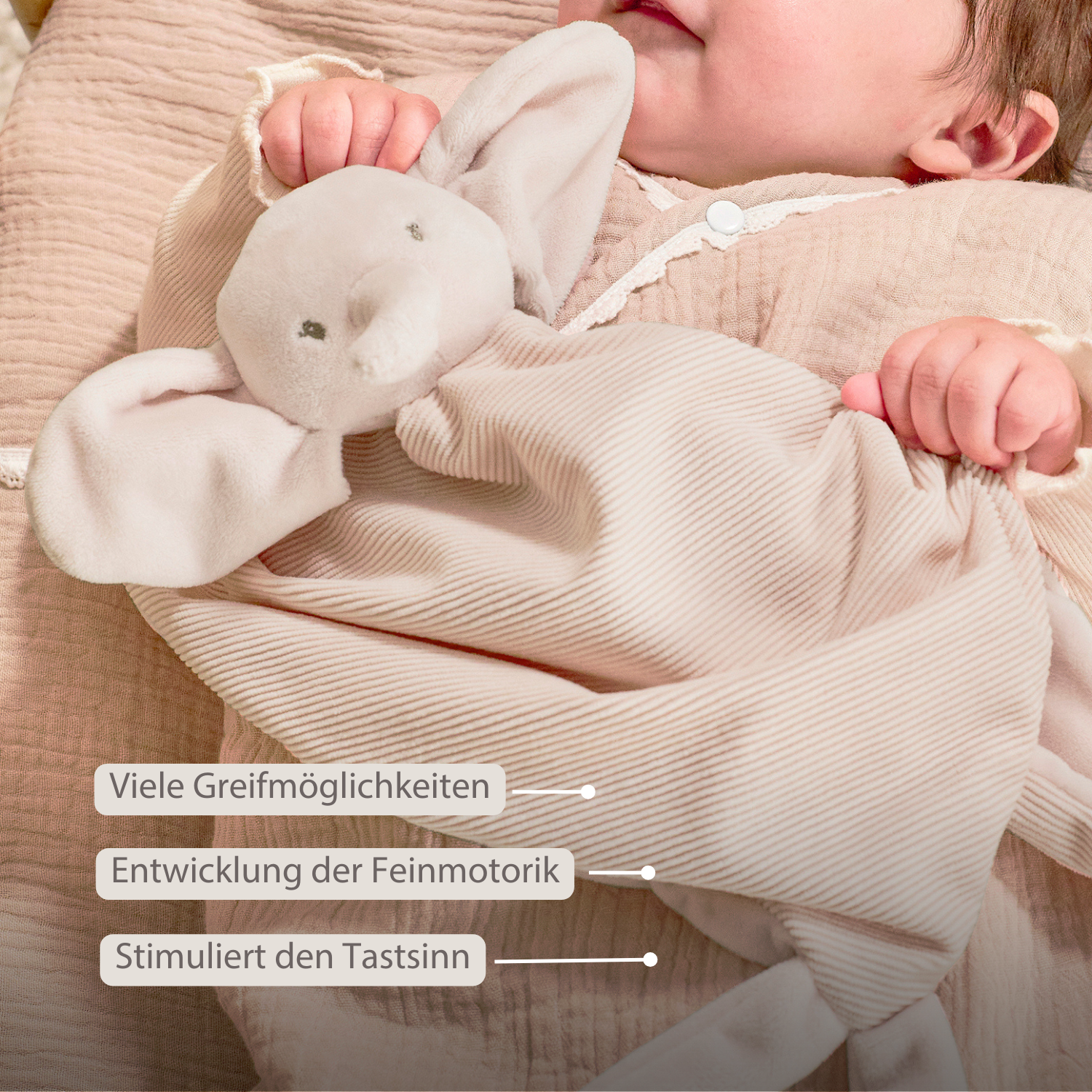 nattou-fanfan-baby-kuscheldecke-doudou-elefant-65-x-40-cm-sand image 3