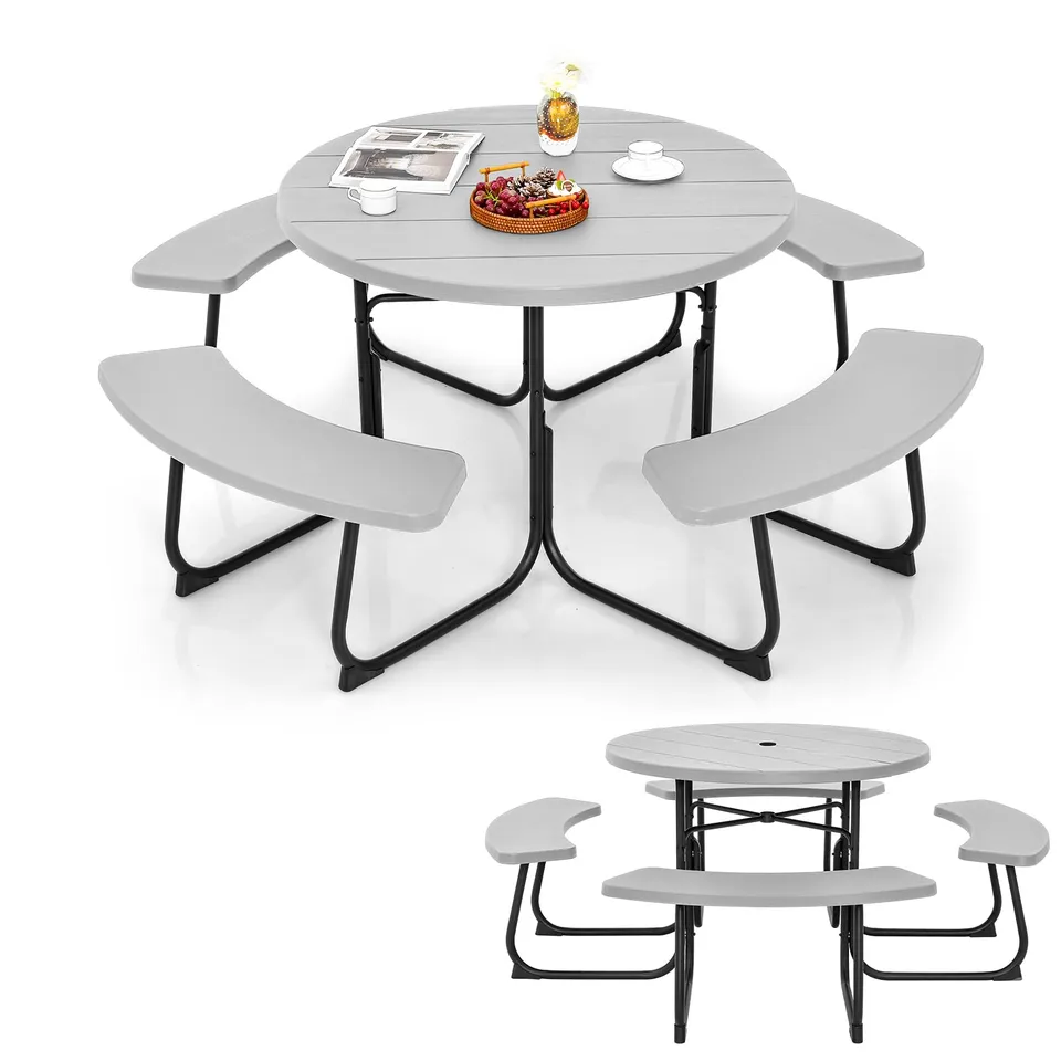 komfotteu-picknicktisch-set-rund-f-r-8-personen-grau-hdpe image 1