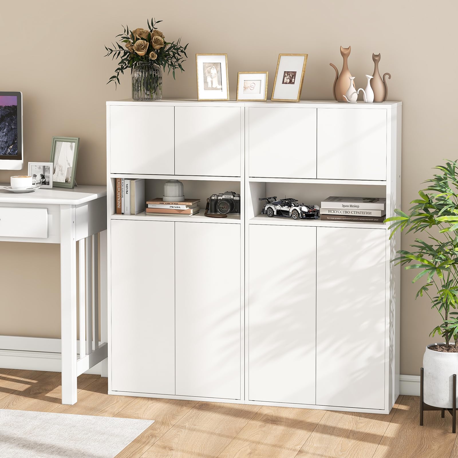 komfotteu-mehrzweckschrank-wei-54x30x112-cm-mit-verstellbarem-regal image 8