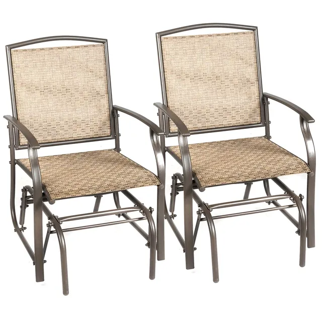 komfotteu-schaukelstuhl-2er-set-aus-metall-texteline-braun-bis-150-kg image 1