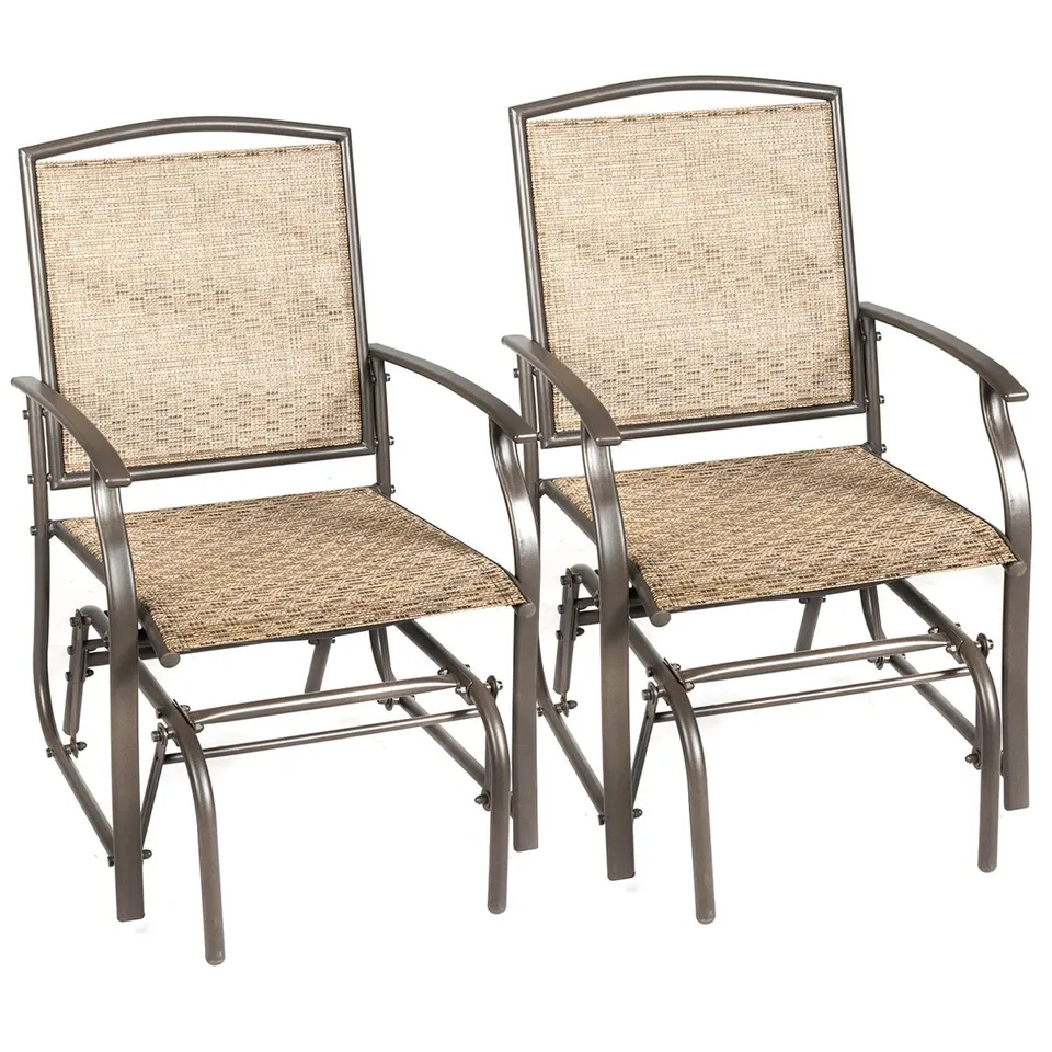 komfotteu-schaukelstuhl-2er-set-aus-metall-texteline-braun-bis-150-kg image 1